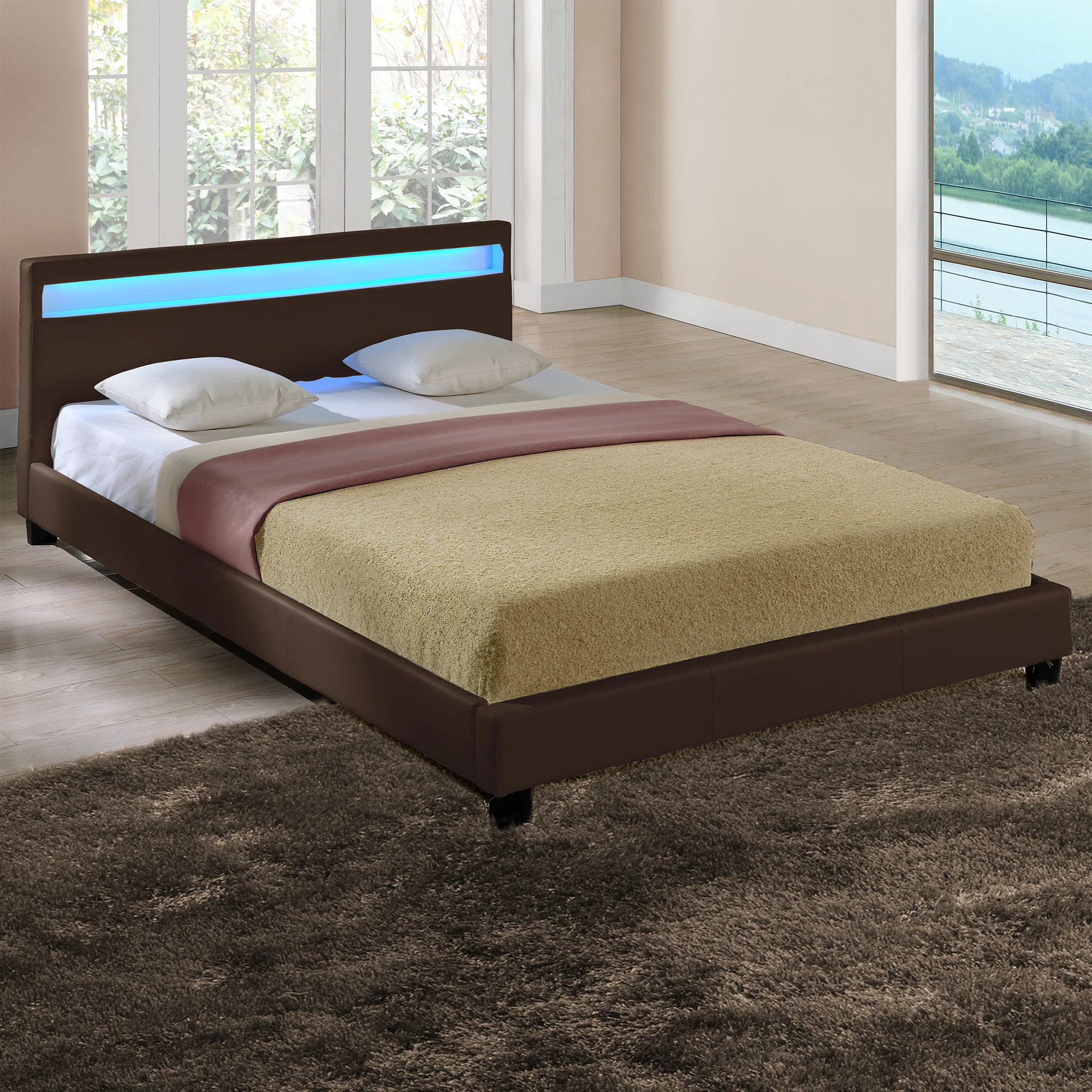 Bed Parijs met LED-verlichting bedbodem - verschillende maten en kleuren - Image 10