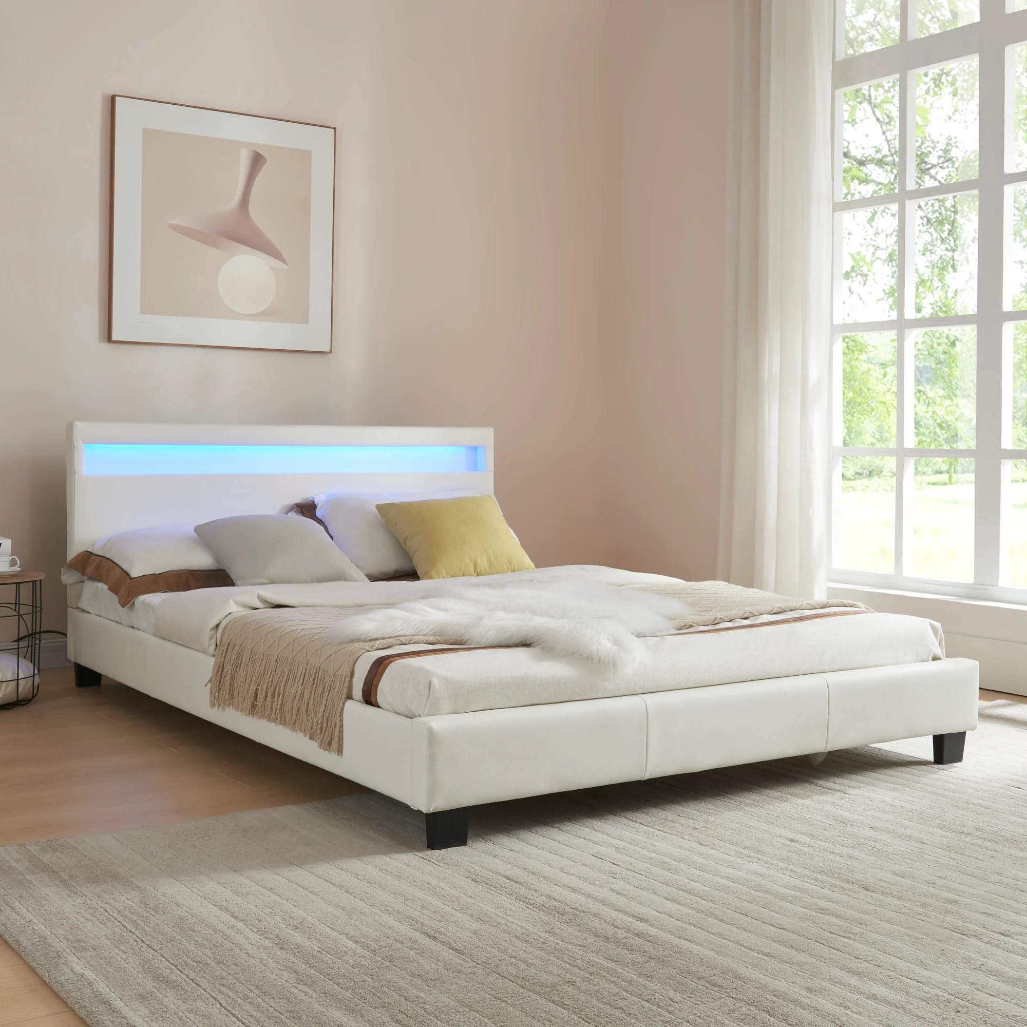 Bed Parijs met LED-verlichting bedbodem - verschillende maten en kleuren - Image 5