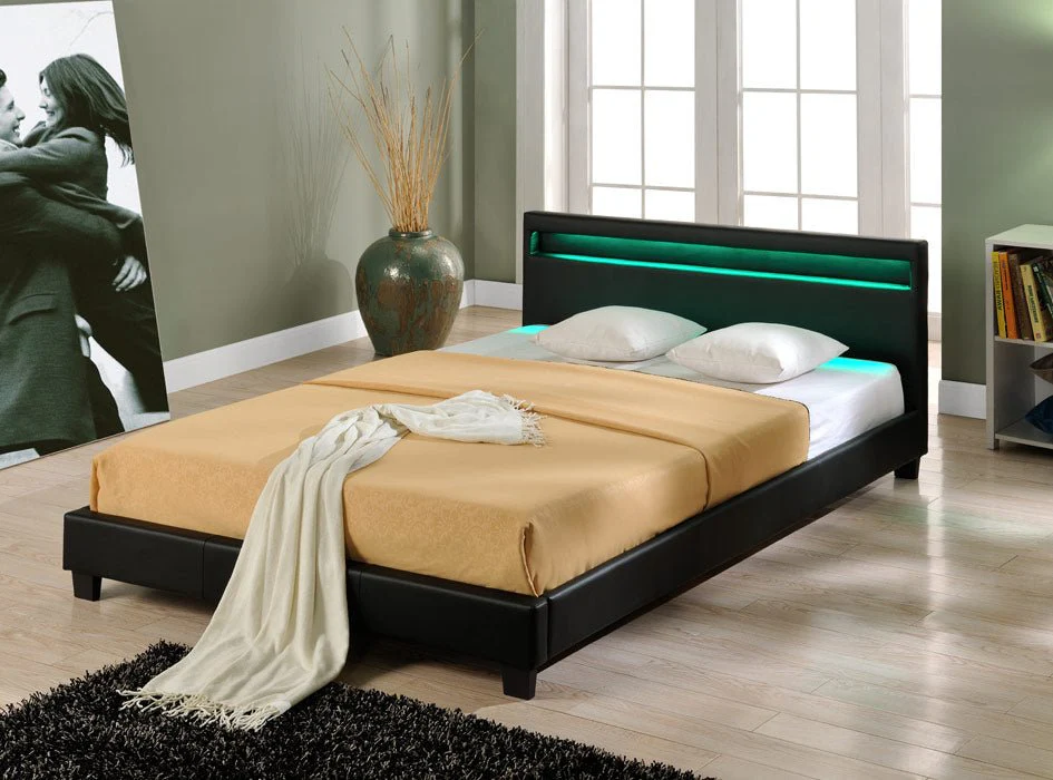 Bed Parijs met LED-verlichting bedbodem - verschillende maten en kleuren - Image 9