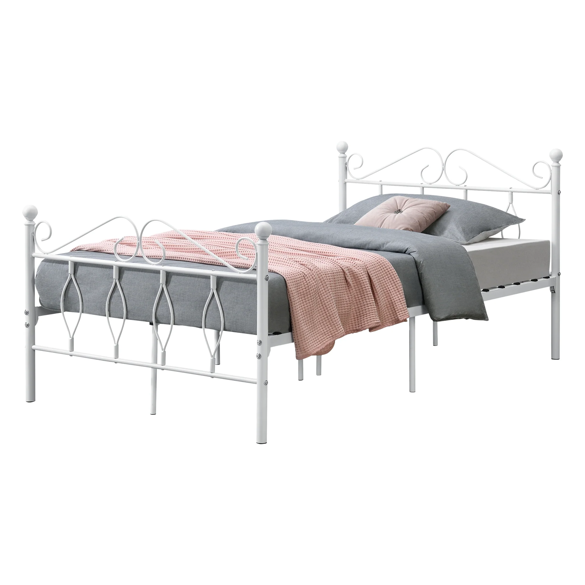Metalen bedframe Apolda met metalen bedbodem wit - 3 varianten - Image 3