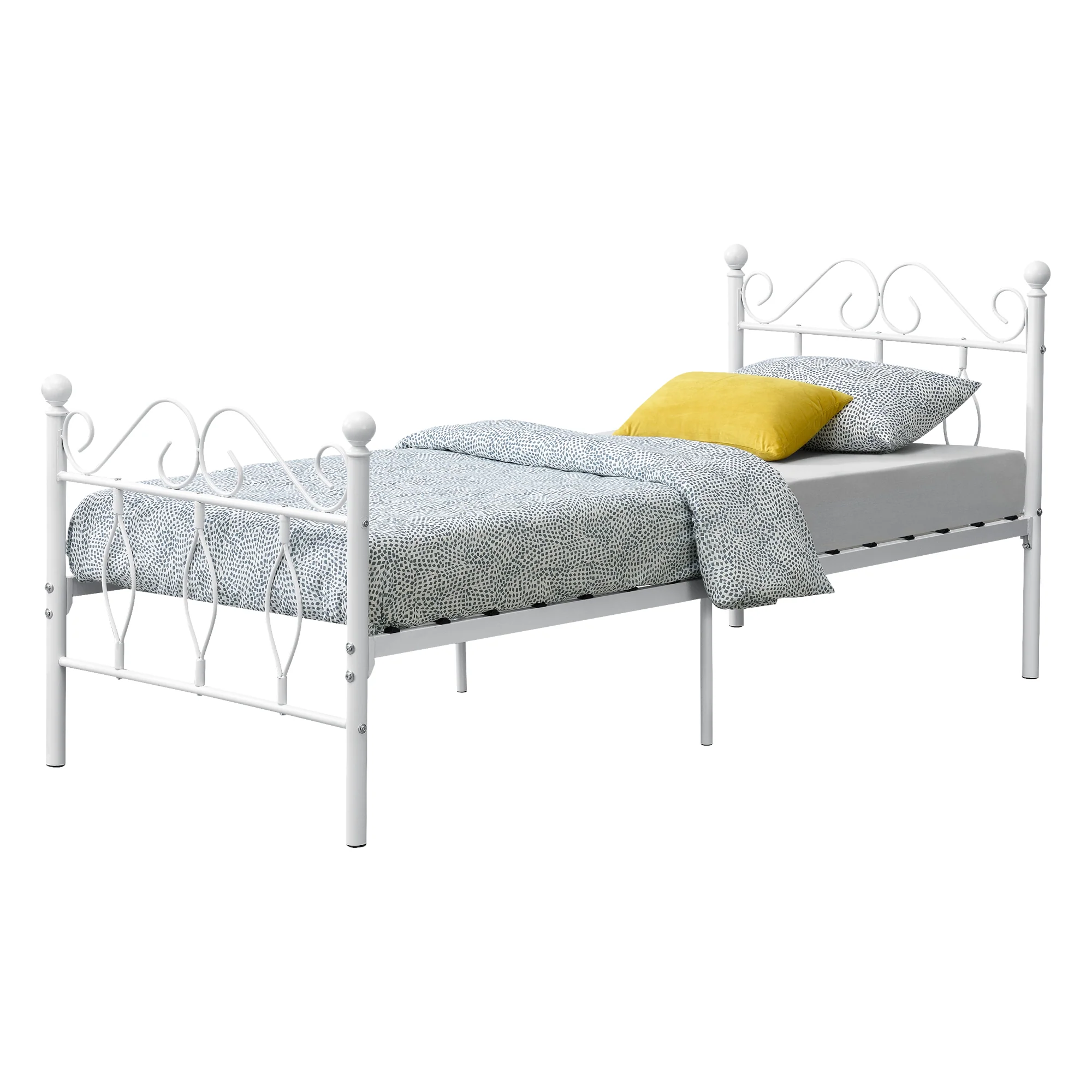 Metalen bedframe Apolda met metalen bedbodem wit - 3 varianten - Image 4
