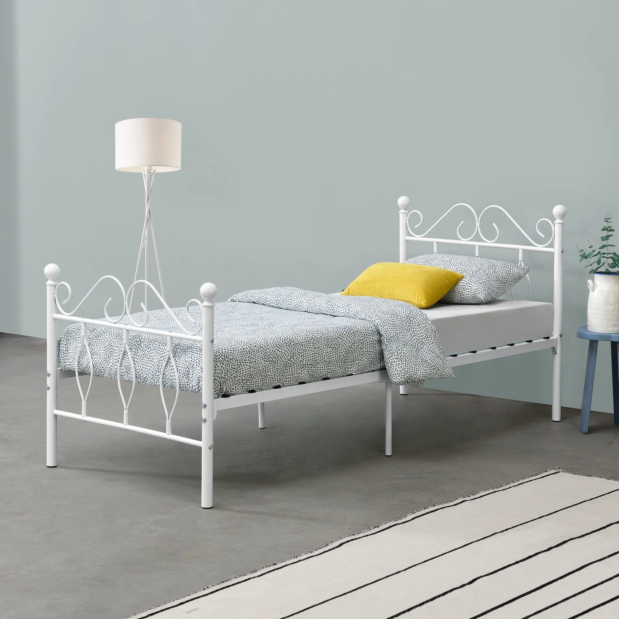 Metalen bedframe Apolda met metalen bedbodem wit - 3 varianten - Image 7