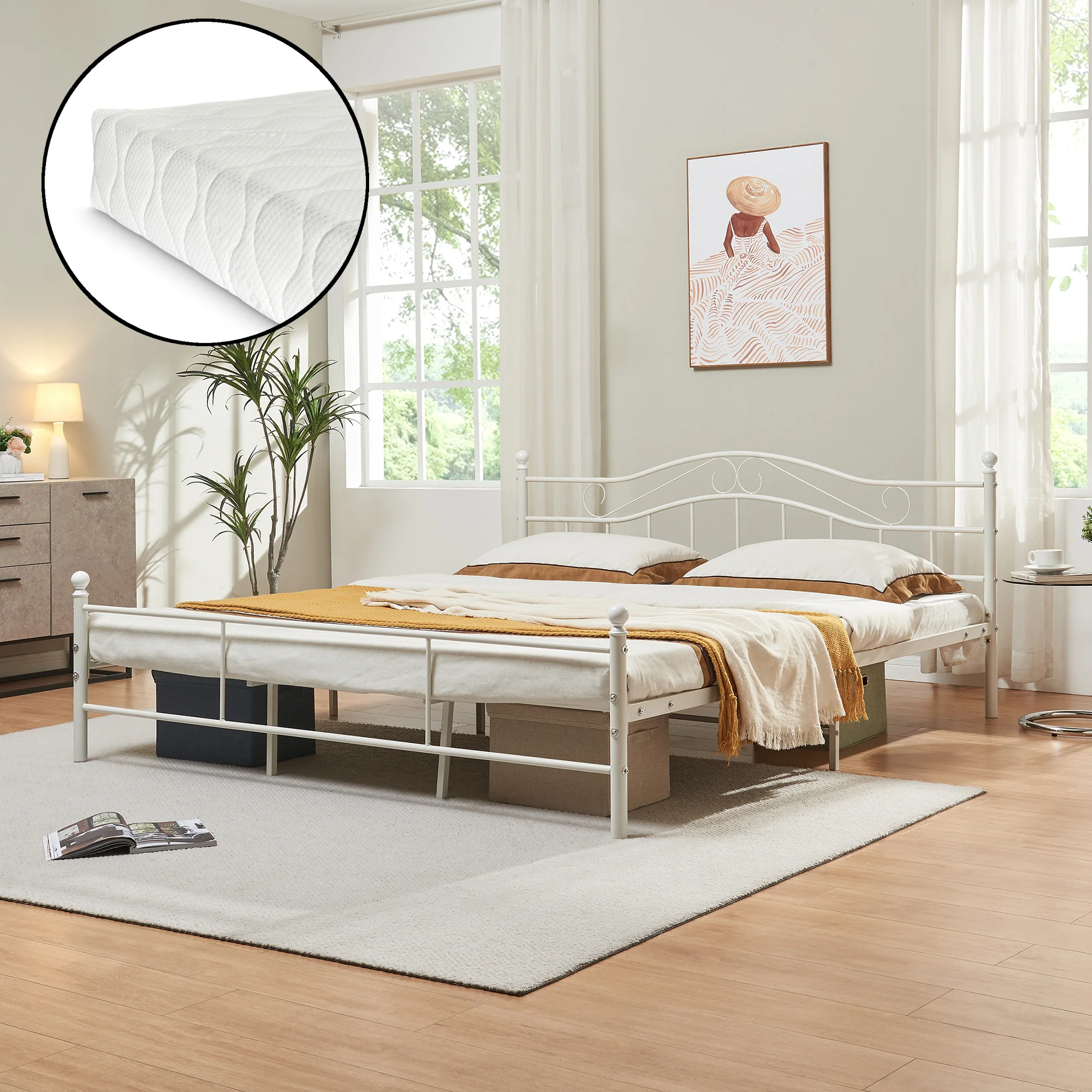 Metalen bedframe Florenz incl. matras en bedbodem - verschillende maten en kleuren - Image 3