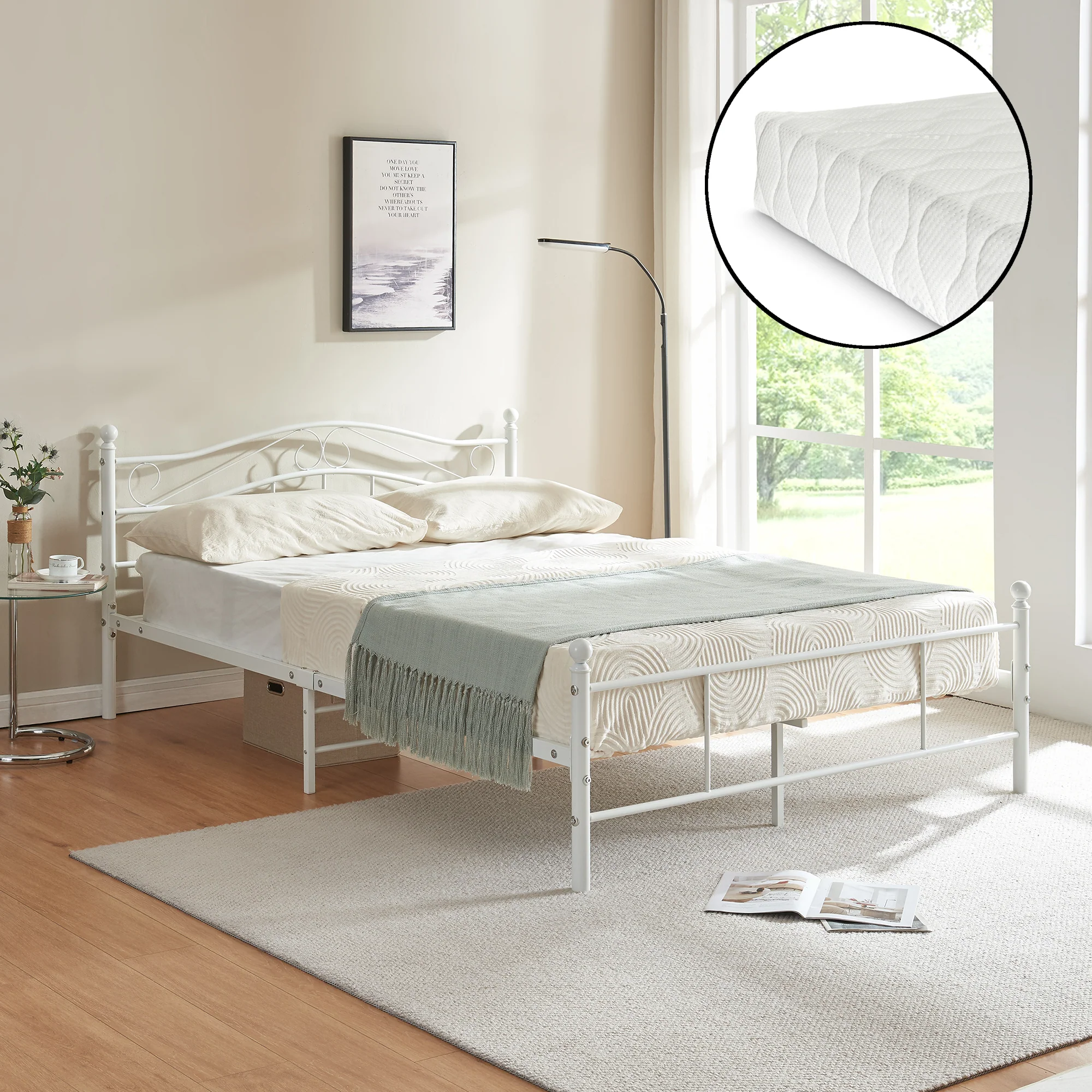 Metalen bedframe Florenz incl. matras en bedbodem - verschillende maten en kleuren - Image 5