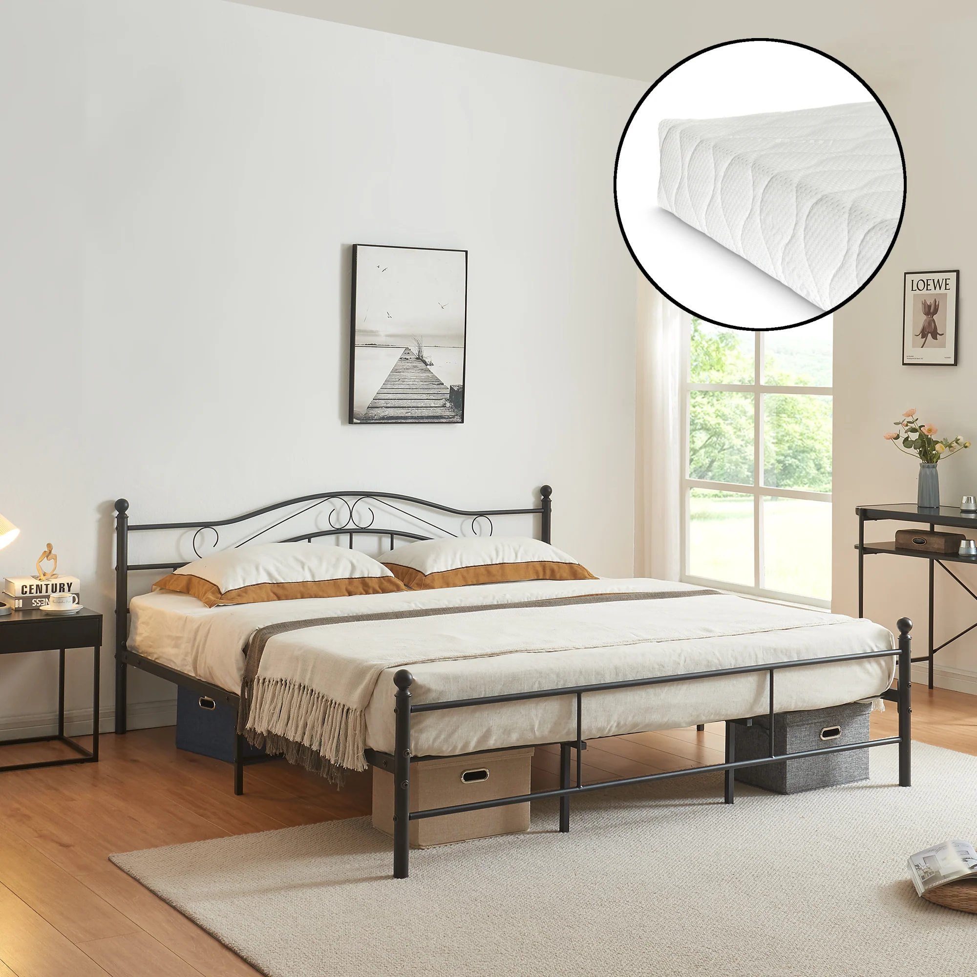 Metalen bedframe Florenz incl. matras en bedbodem - verschillende maten en kleuren - Image 7