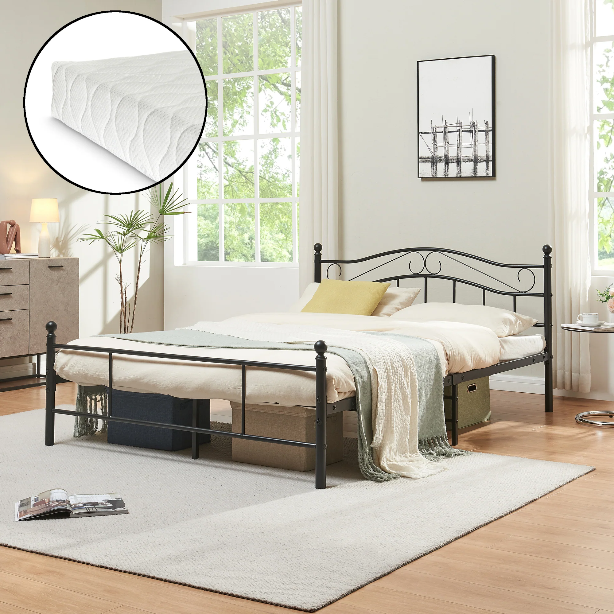 Metalen bedframe Florenz incl. matras en bedbodem - verschillende maten en kleuren - Image 9
