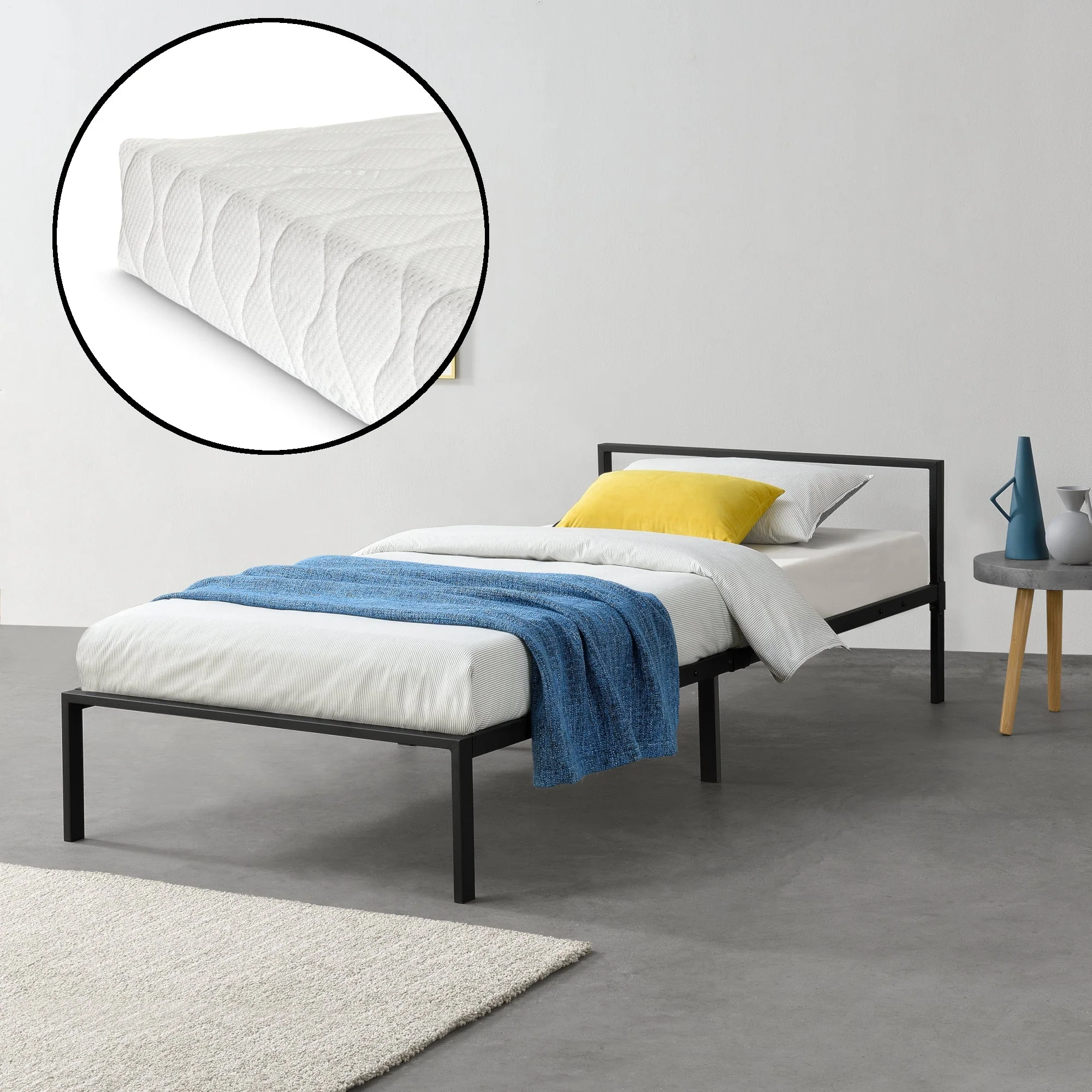 Metalen bedframe Zeus met bedbodem en matras - verschillende maten en kleuren - Image 6