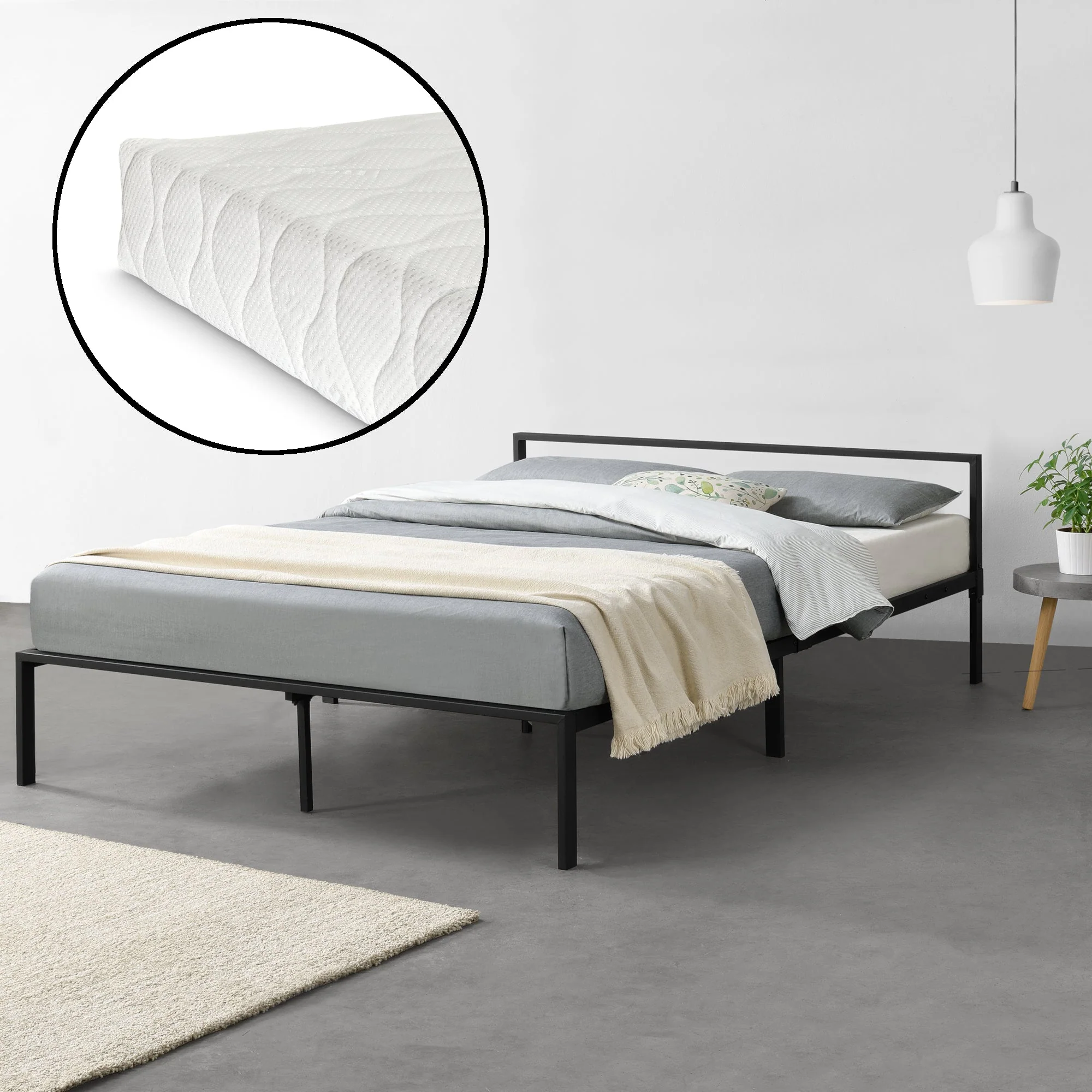 Metalen bedframe Zeus met bedbodem en matras - verschillende maten en kleuren - Image 8
