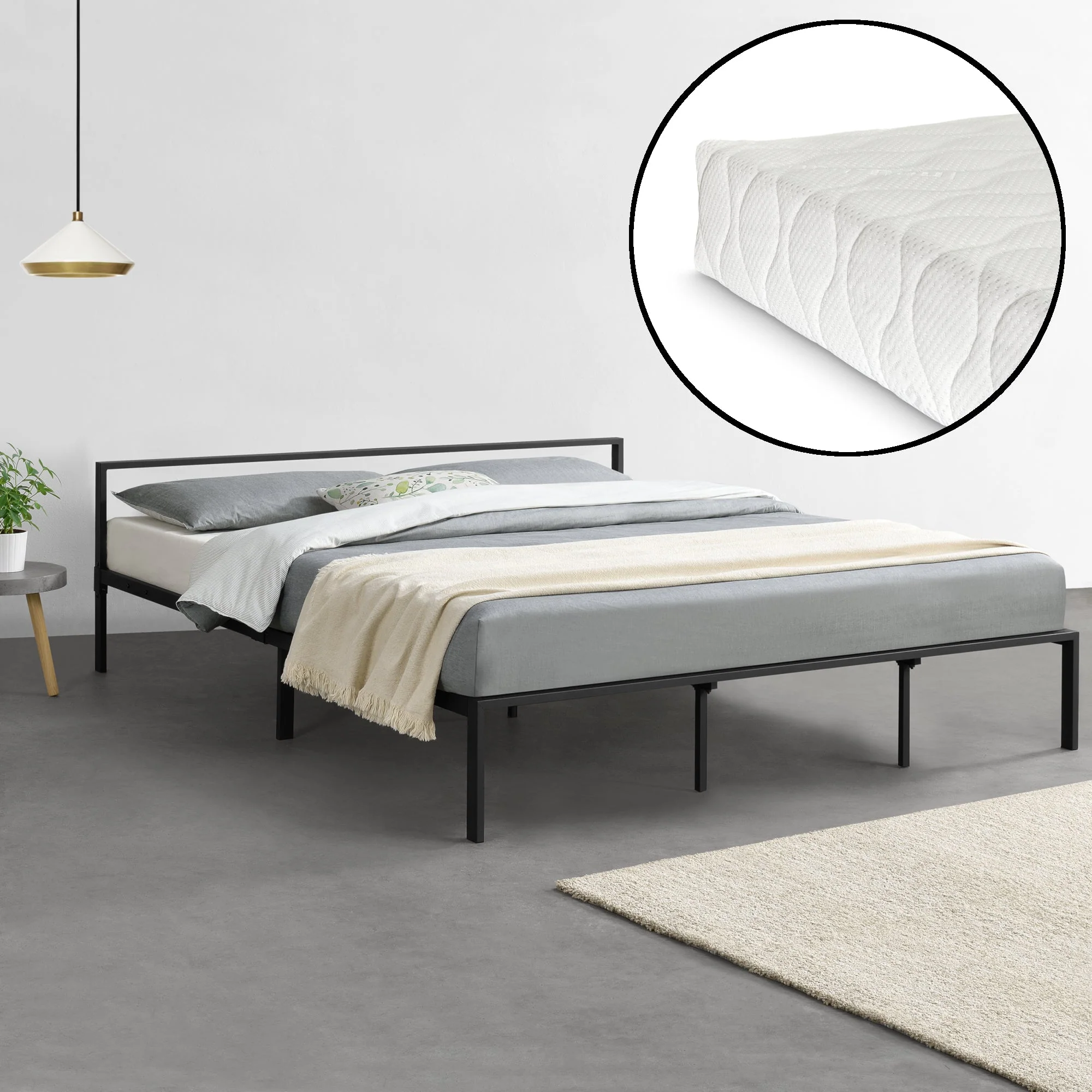 Metalen bedframe Zeus met bedbodem en matras - verschillende maten en kleuren - Image 9