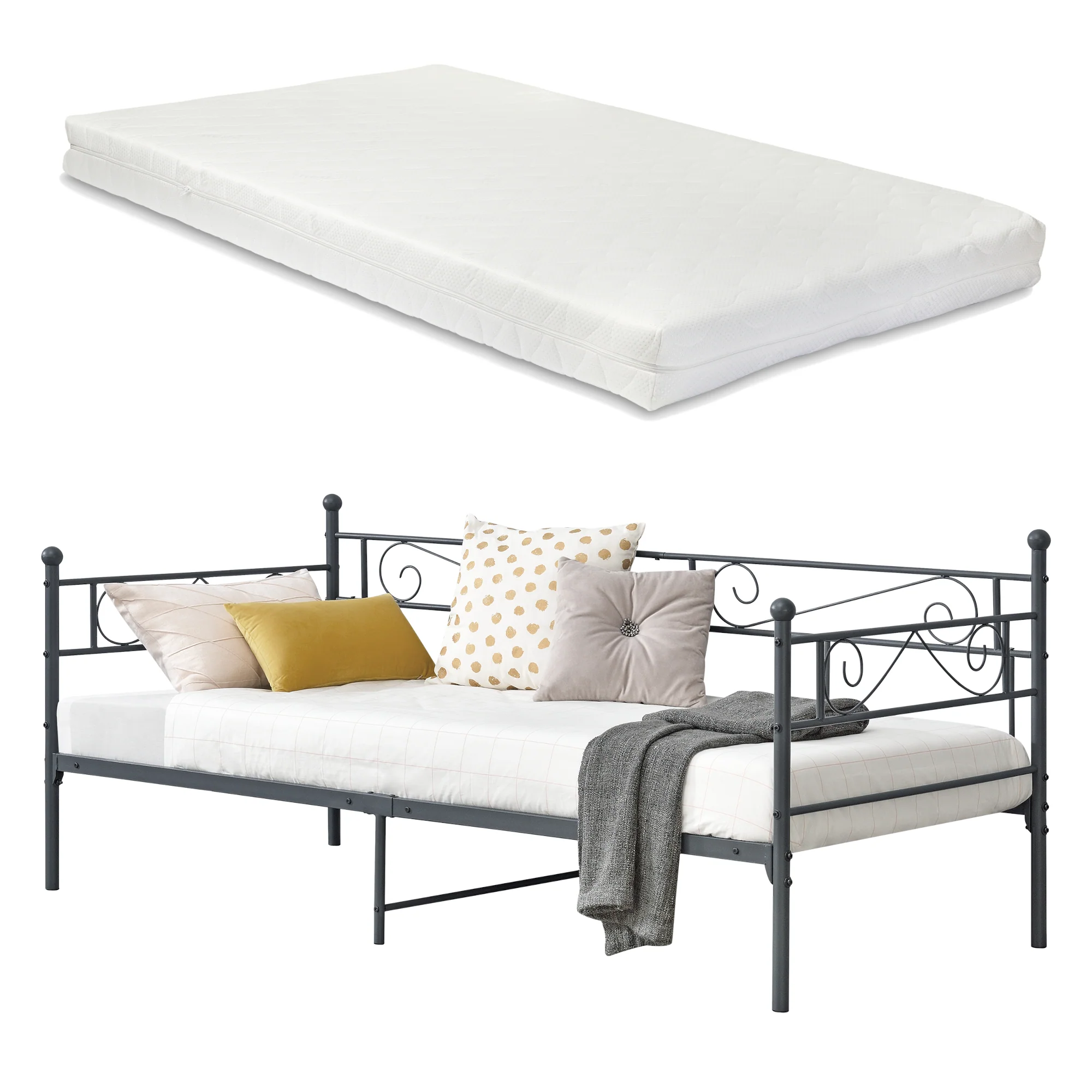 Eenpersoons slaapbank of 3-zitsbank Kerava met matras en bedbodem 90x200 cm - 3 varianten - Image 2