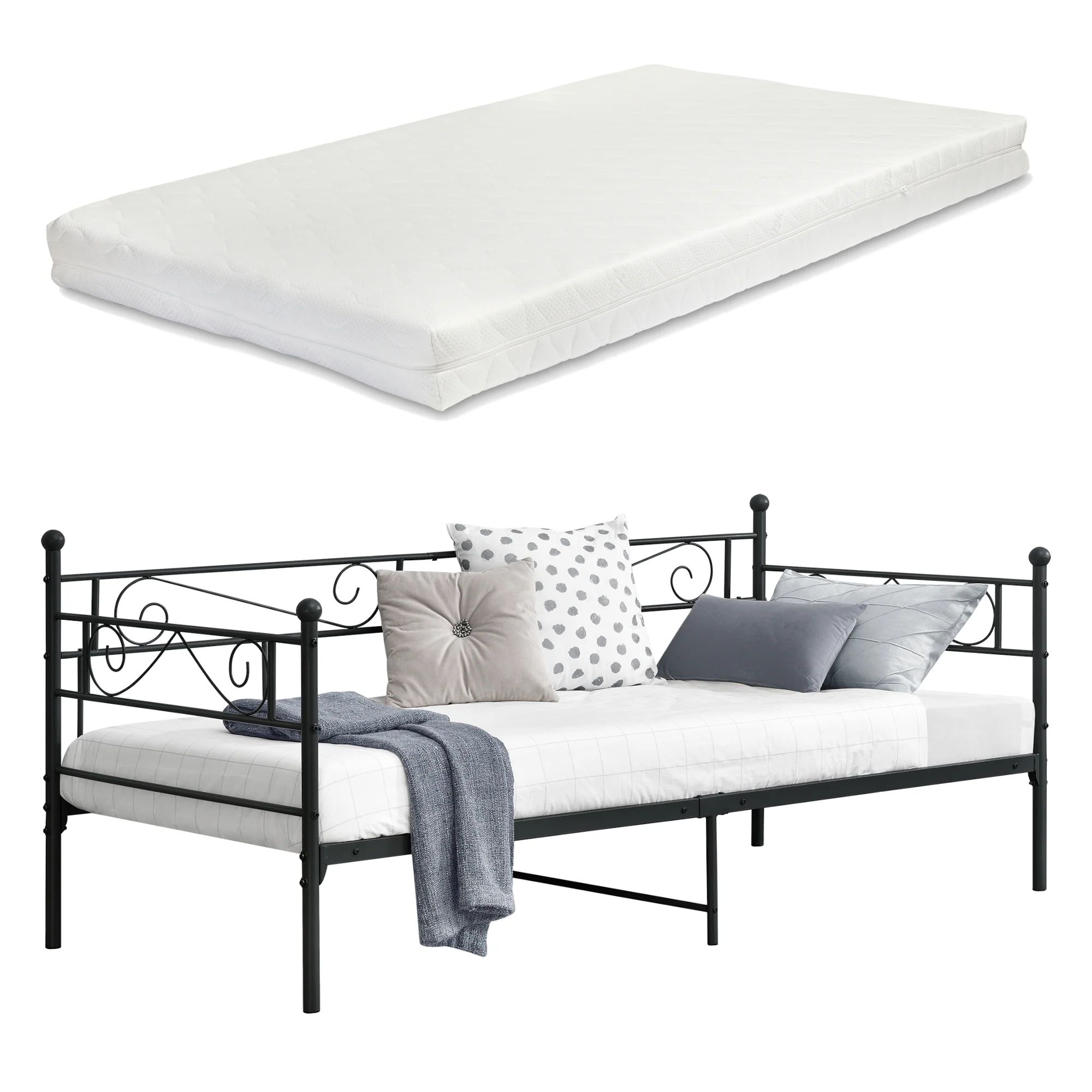 Eenpersoons slaapbank of 3-zitsbank Kerava met matras en bedbodem 90x200 cm - 3 varianten - Image 4