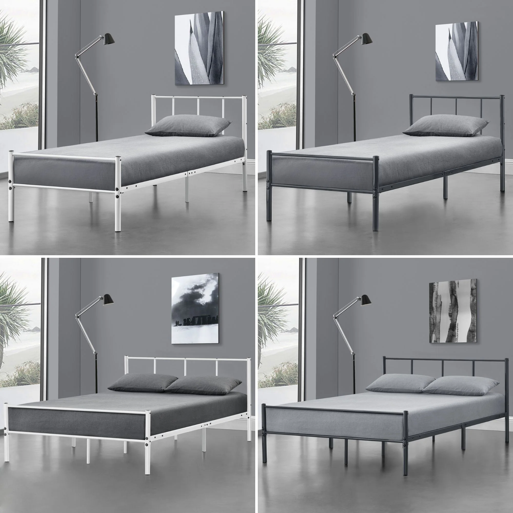 Metalen bedframe Hercules incl. bedbodem - verschillende maten en kleuren