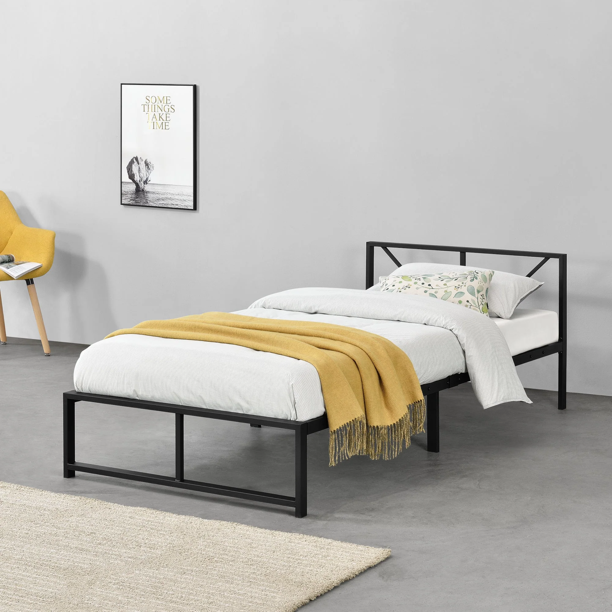 Metalen bed Meran bedframe met bedbodem zwart - 3 maten - Image 6