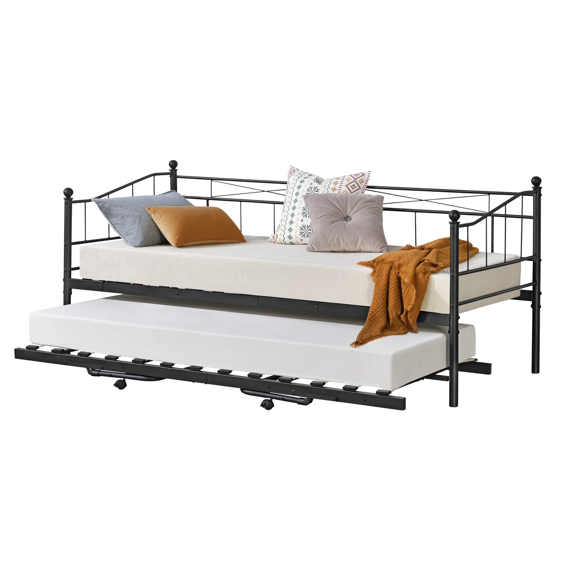 Slaapbank met onderschuifbed Skutskär 90x200 cm - 2 varianten - Image 2