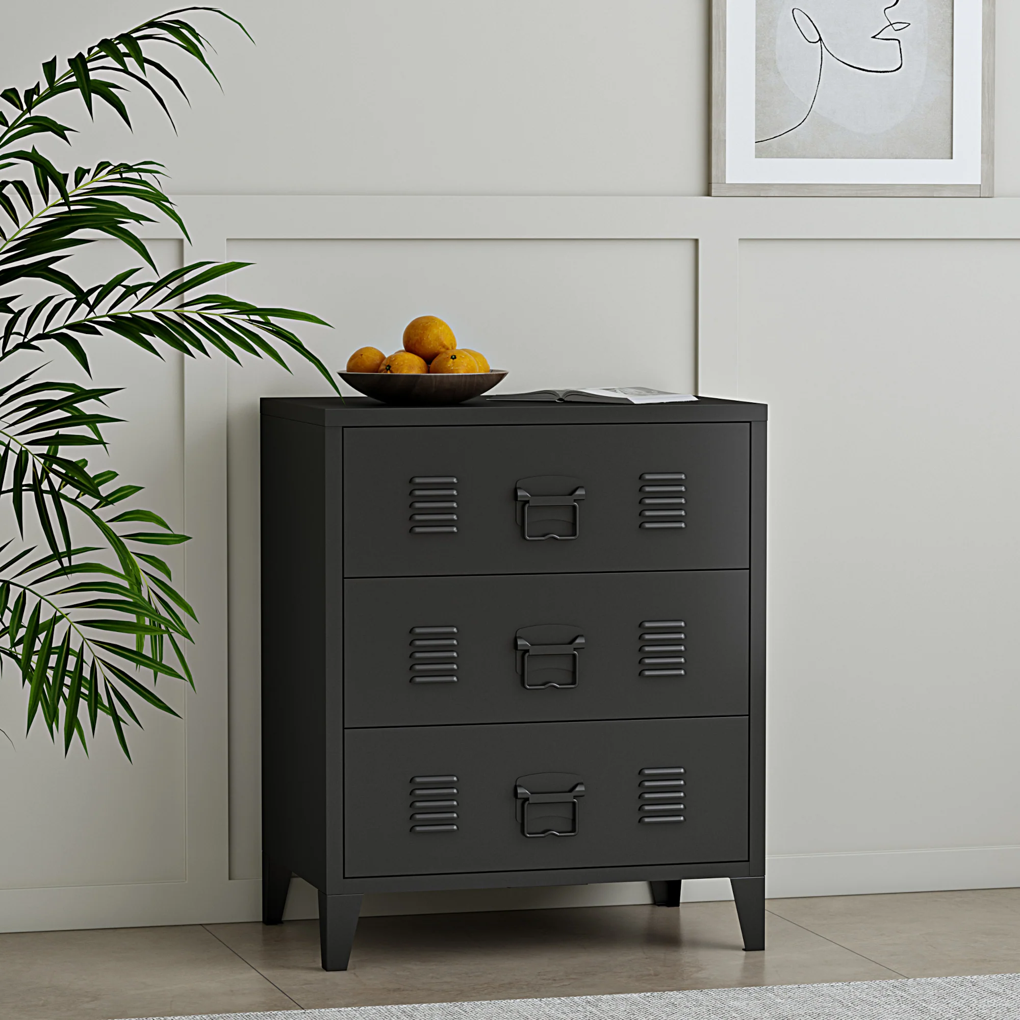 [en.casa] Ladekast Hämeenlinna 72x60x40 cm staal - 2 varianten - Image 3