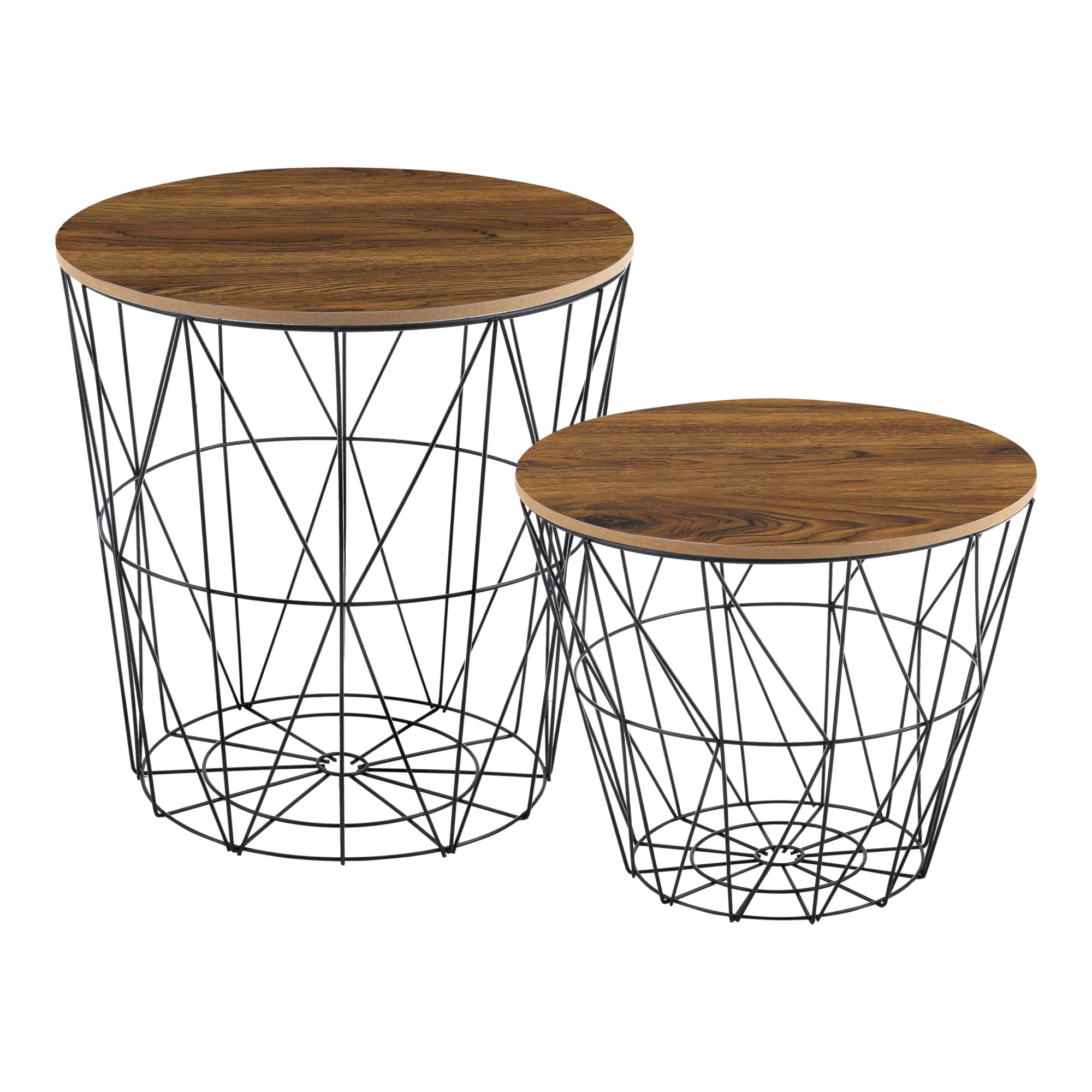 Bijzettafel 2 stuks set met afneembaar tafelblad - verschillende kleuren - Image 2