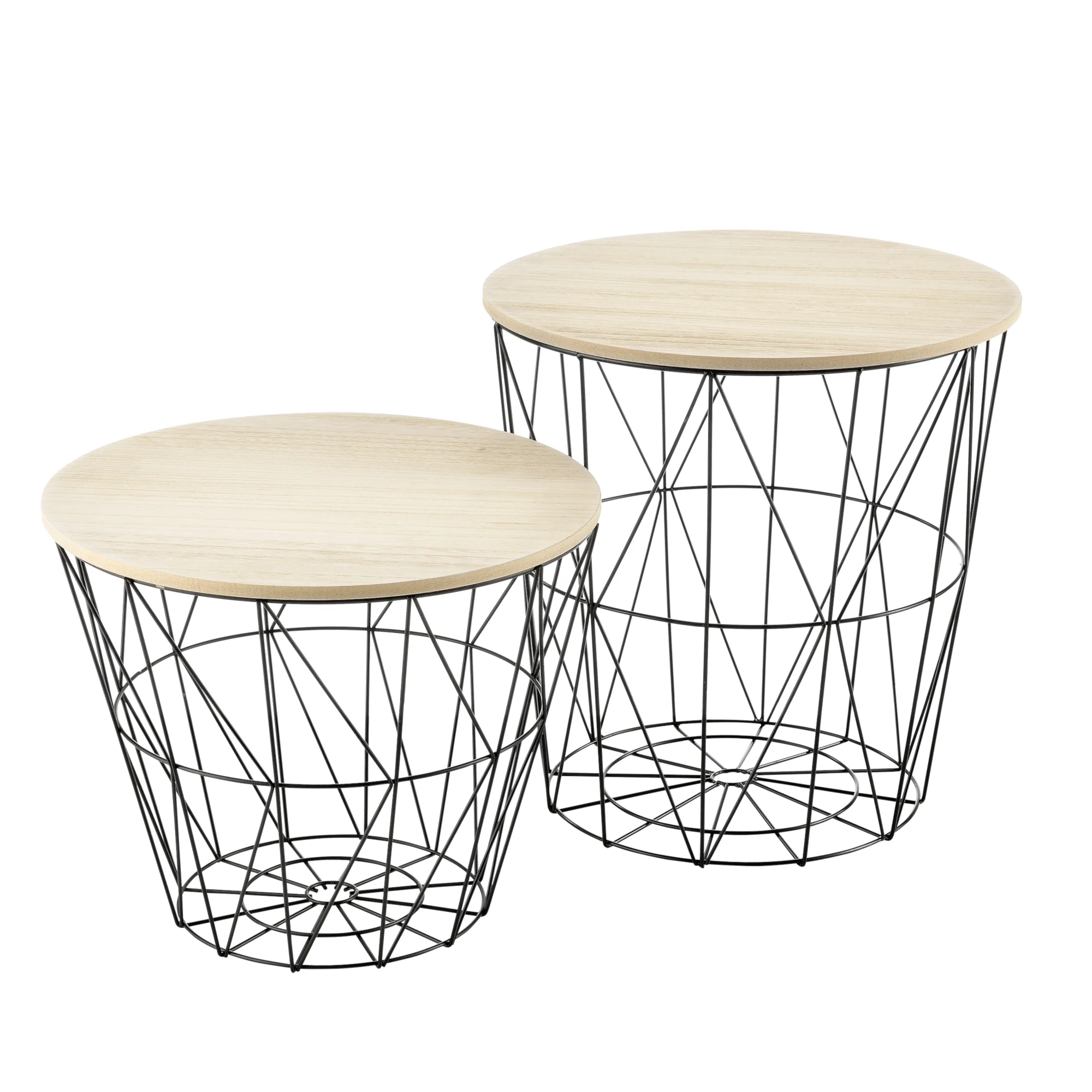 Bijzettafel 2 stuks set met afneembaar tafelblad - verschillende kleuren - Image 3