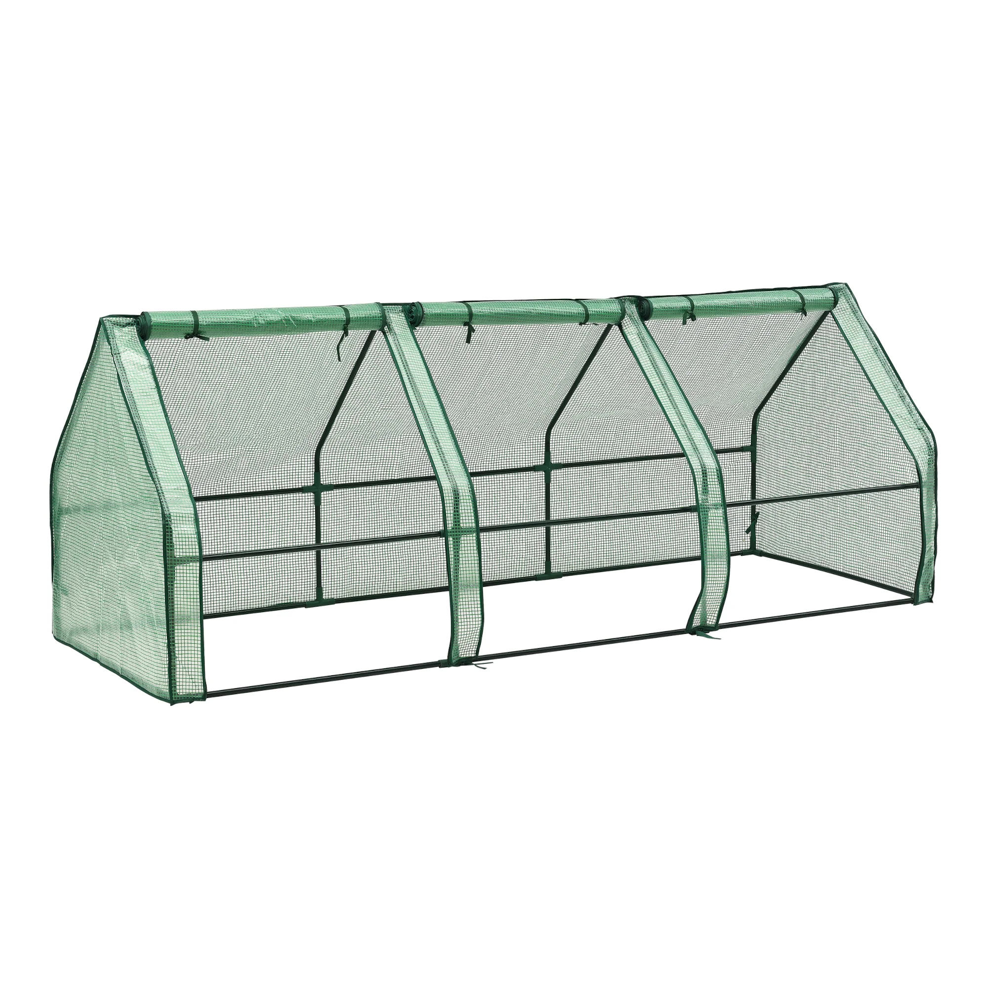 [en.casa] Tuinkas Höflein kweekkas 240x90x90 cm groen