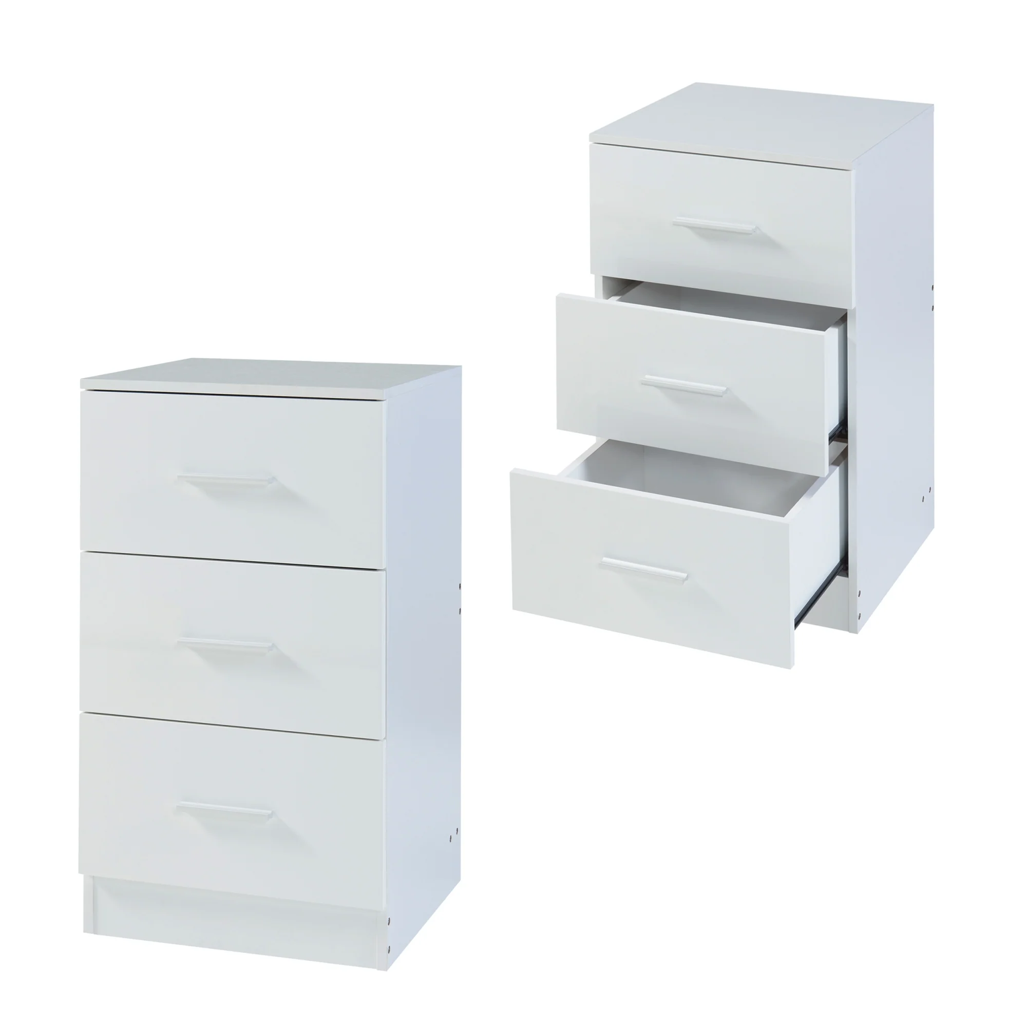 [en.casa] Nachtkastje Aurdal 1 of 2 stuks met 3 lades 66x37x34,5 cm - 4 varianten - Image 2