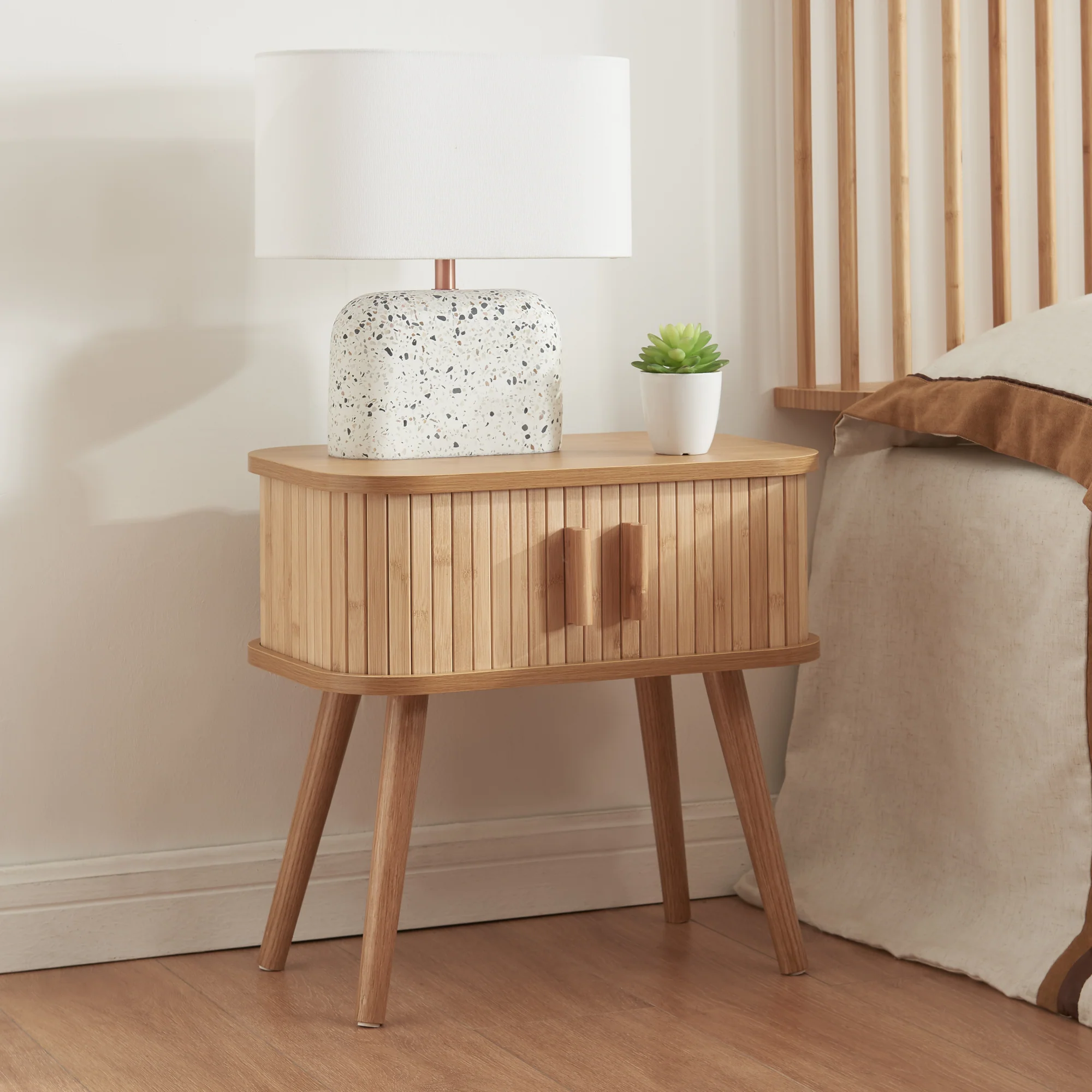 [en.casa] Bijzettafel Nordkapp 48x30x45 cm houtkleurig