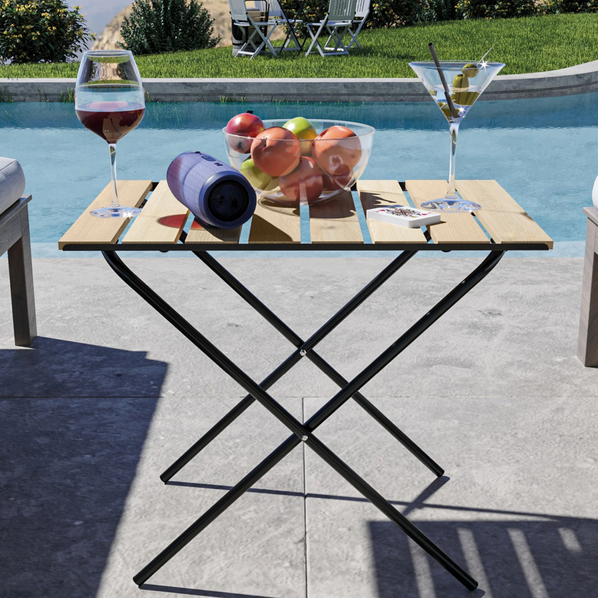 [en.casa] Tuintafel Cavallino opvouwbaar 60x40x57 cm - 3 varianten