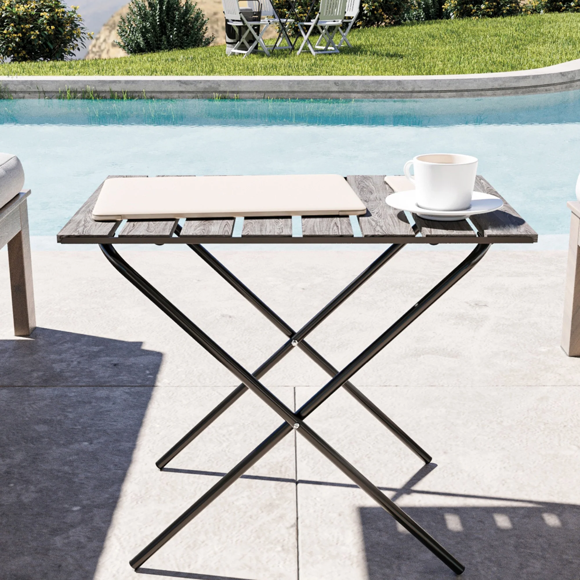 [en.casa] Tuintafel Cavallino opvouwbaar 60x40x57 cm - 3 varianten - Image 2