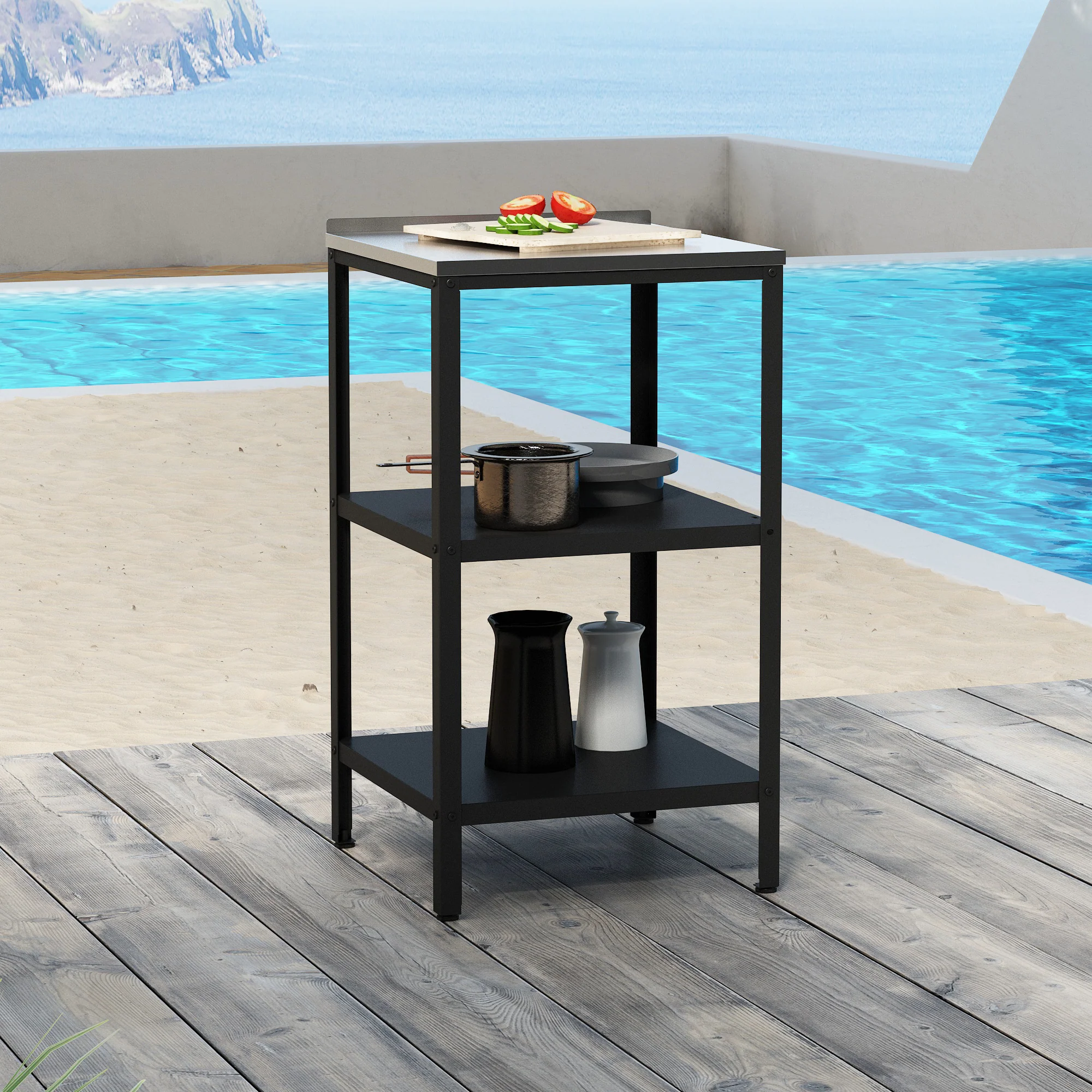 Bijzettafel Bolognano voor buiten 92x50x50 cm casa.pro - Image 3