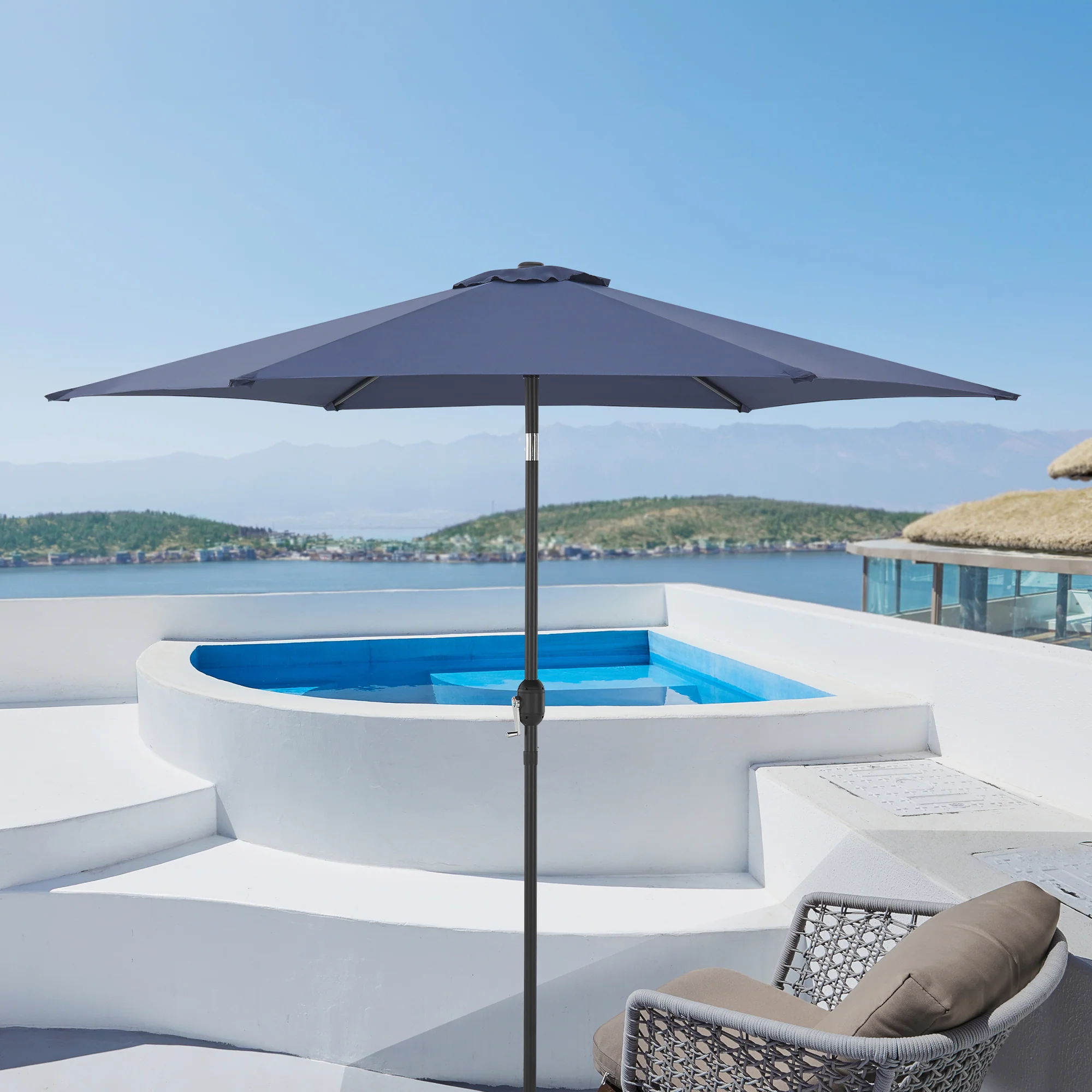 casa.pro Tuin parasol Altino stokparasol Ø270x235 cm - 2 varianten - Image 3