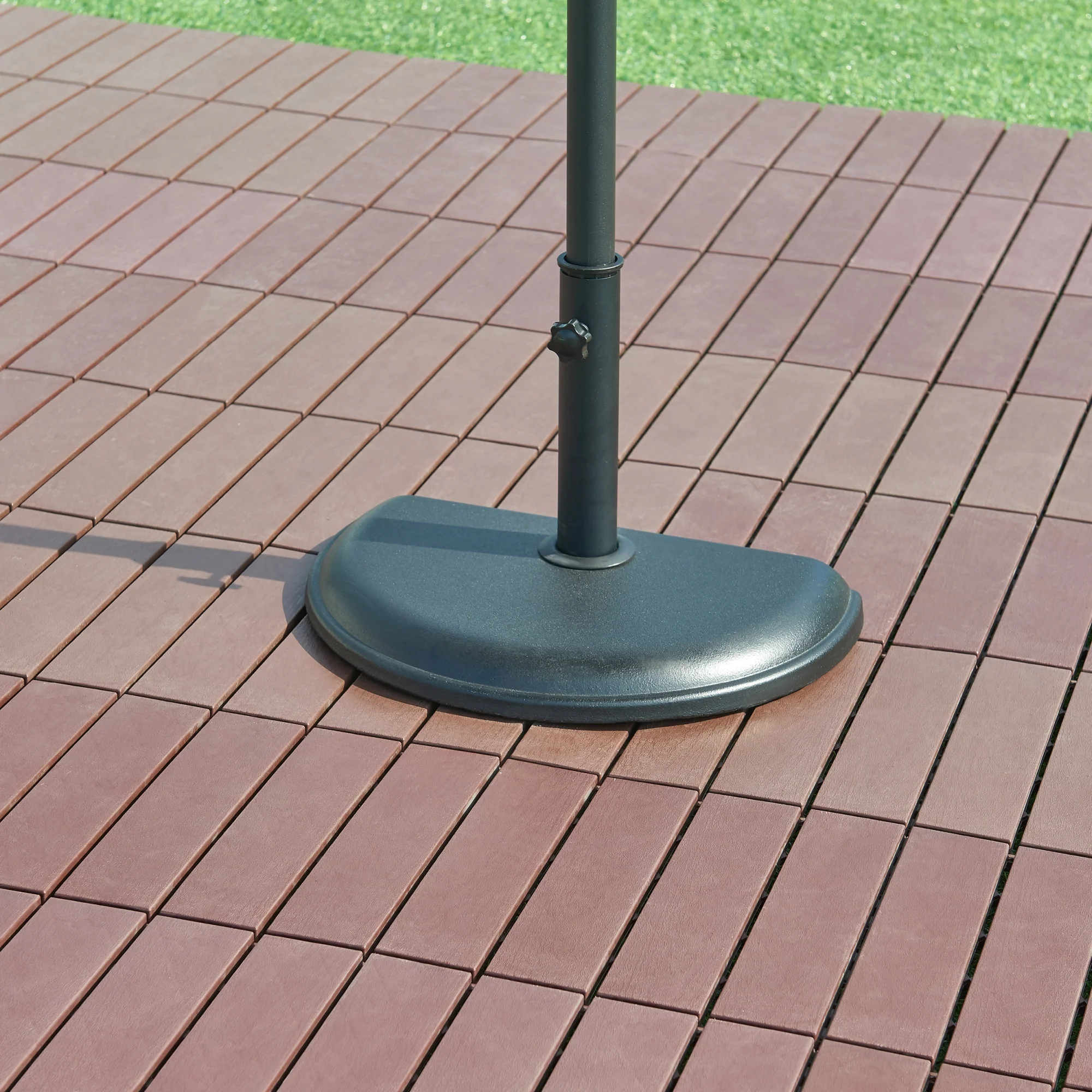 Parasolvoet Bisenti parasolhouder beton halfrond 45x29x4,5 cm zwart casa.pro