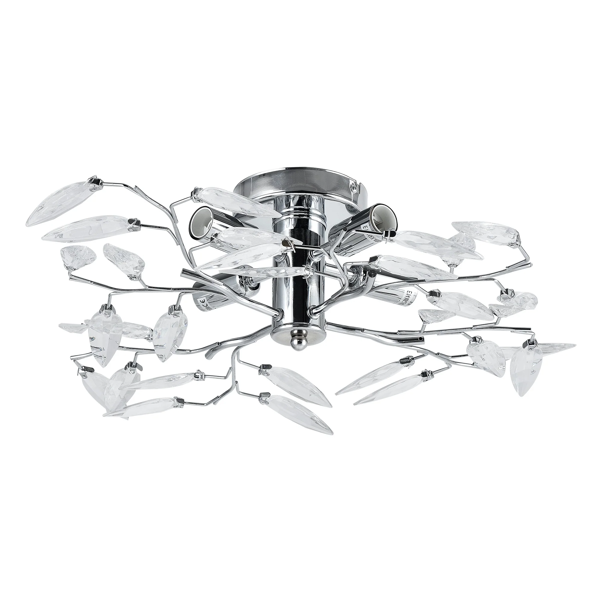 Plafondlamp Kira met kristallen 15xØ47,5 cm chroom 4xE14