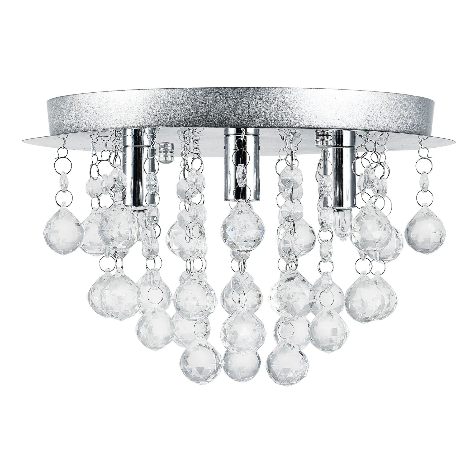 Plafondlamp Trio met kristallen 20xØ28 cm chroom 3xG9