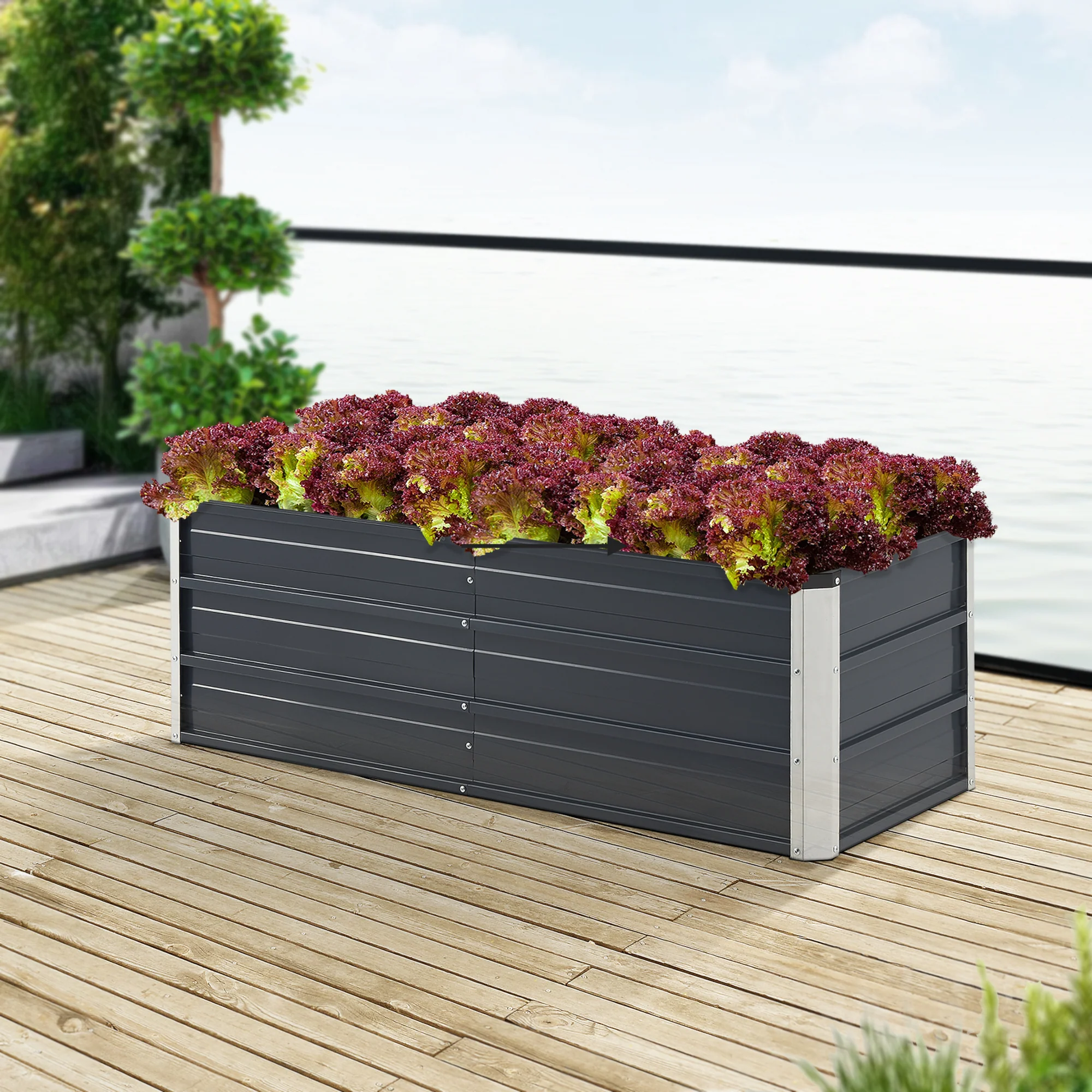 [en.casa] Moestuinbak Nijmegen staal antracietgrijs - 3 varianten - Image 2