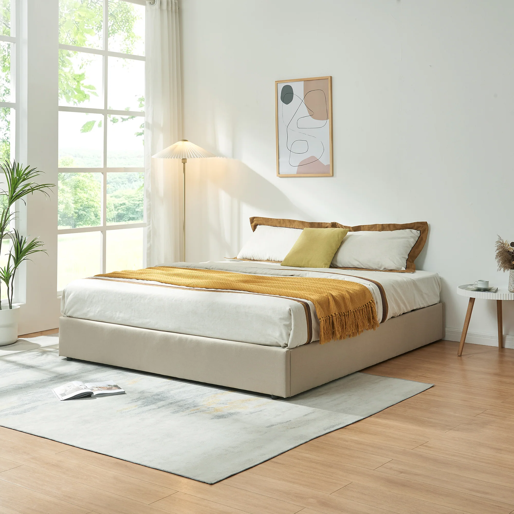 Tweepersoonsbed Nola bedframe met lattenbodem en opbergruimte [en.casa] - Image 3