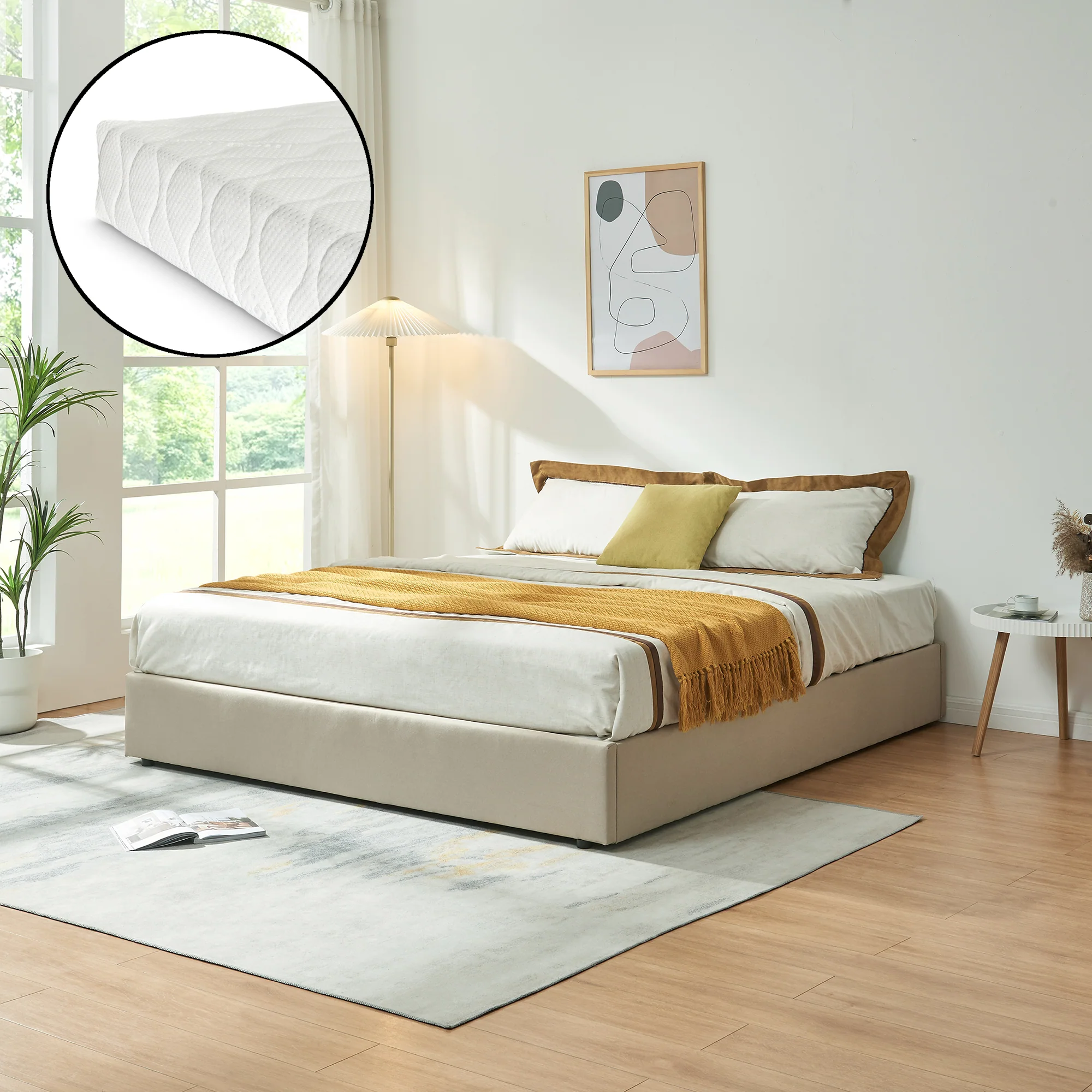 Tweepersoonsbed Nola met bedbodem en matras [en.casa] - Image 3