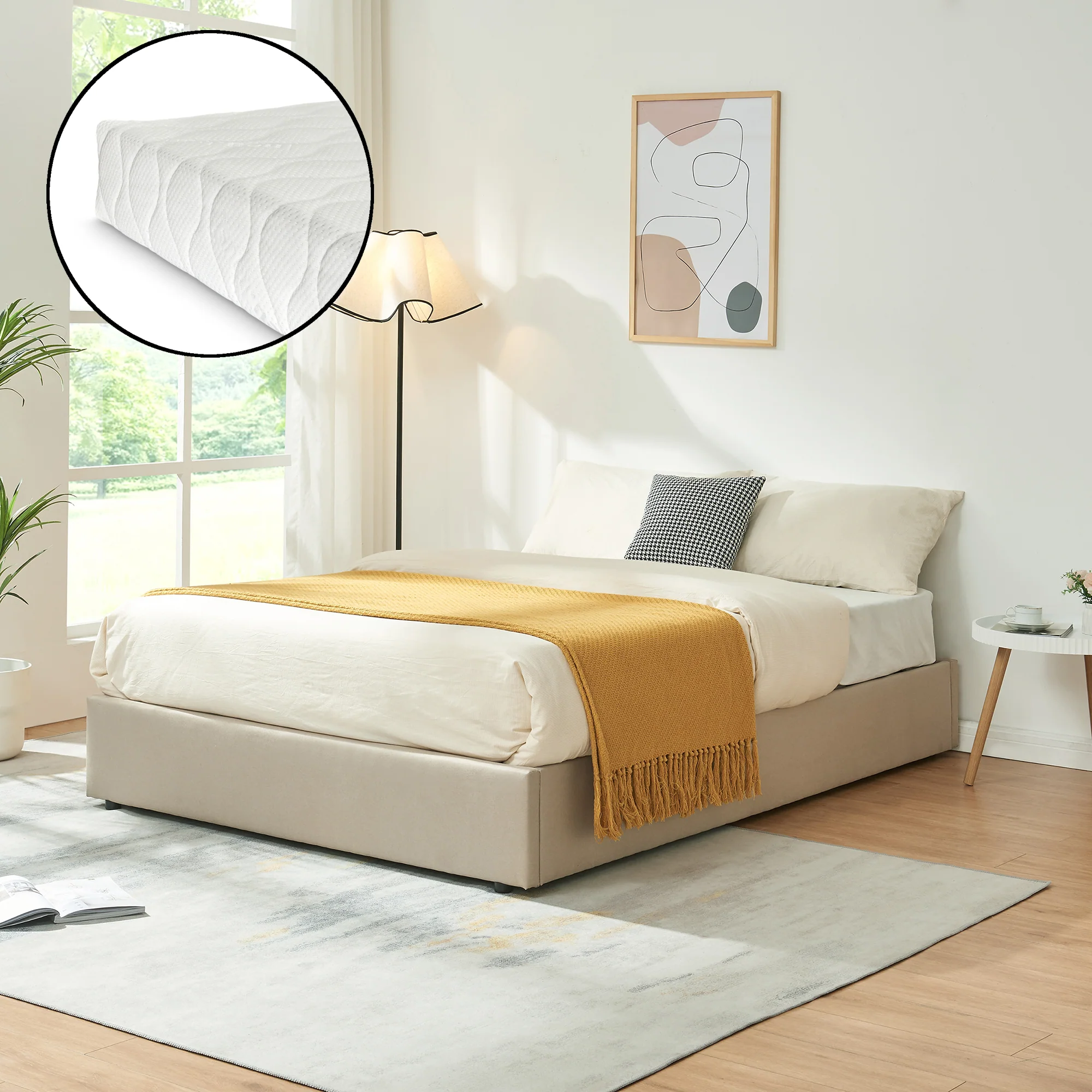 Tweepersoonsbed Nola met bedbodem en matras [en.casa] - Image 4