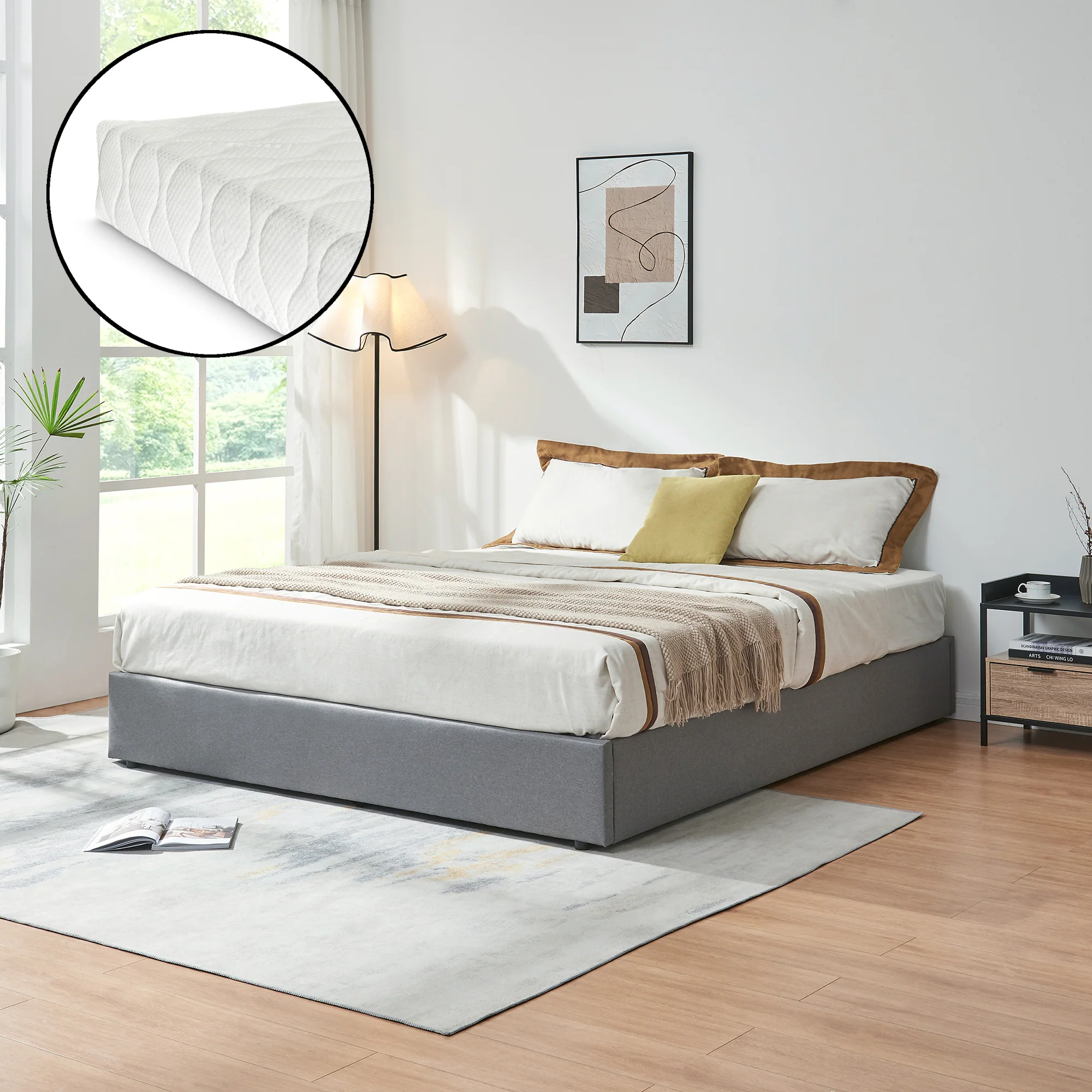 Tweepersoonsbed Nola met bedbodem en matras [en.casa] - Image 6