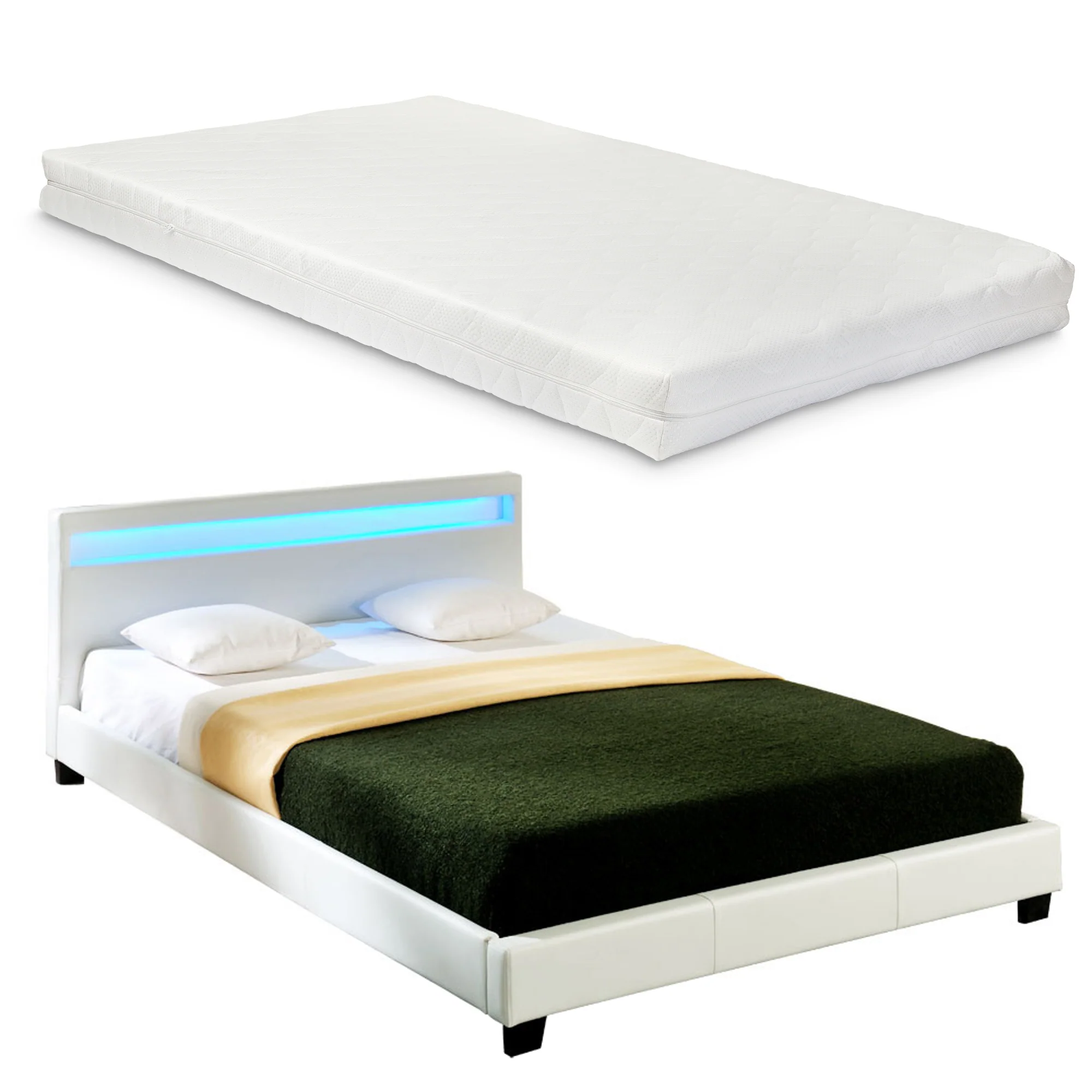 Bed Parijs kunstleer met matras LED-verlichting en bedbodem - 18 varianten - Image 14
