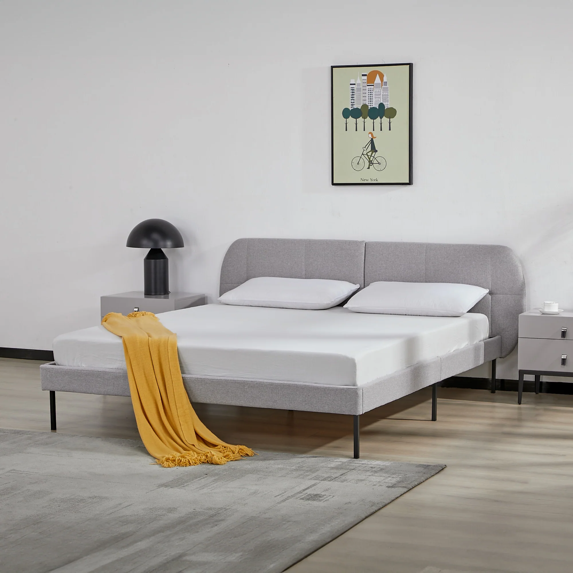 Gestoffeerd bed Porvoo met bedbodem [en.casa] - Image 8