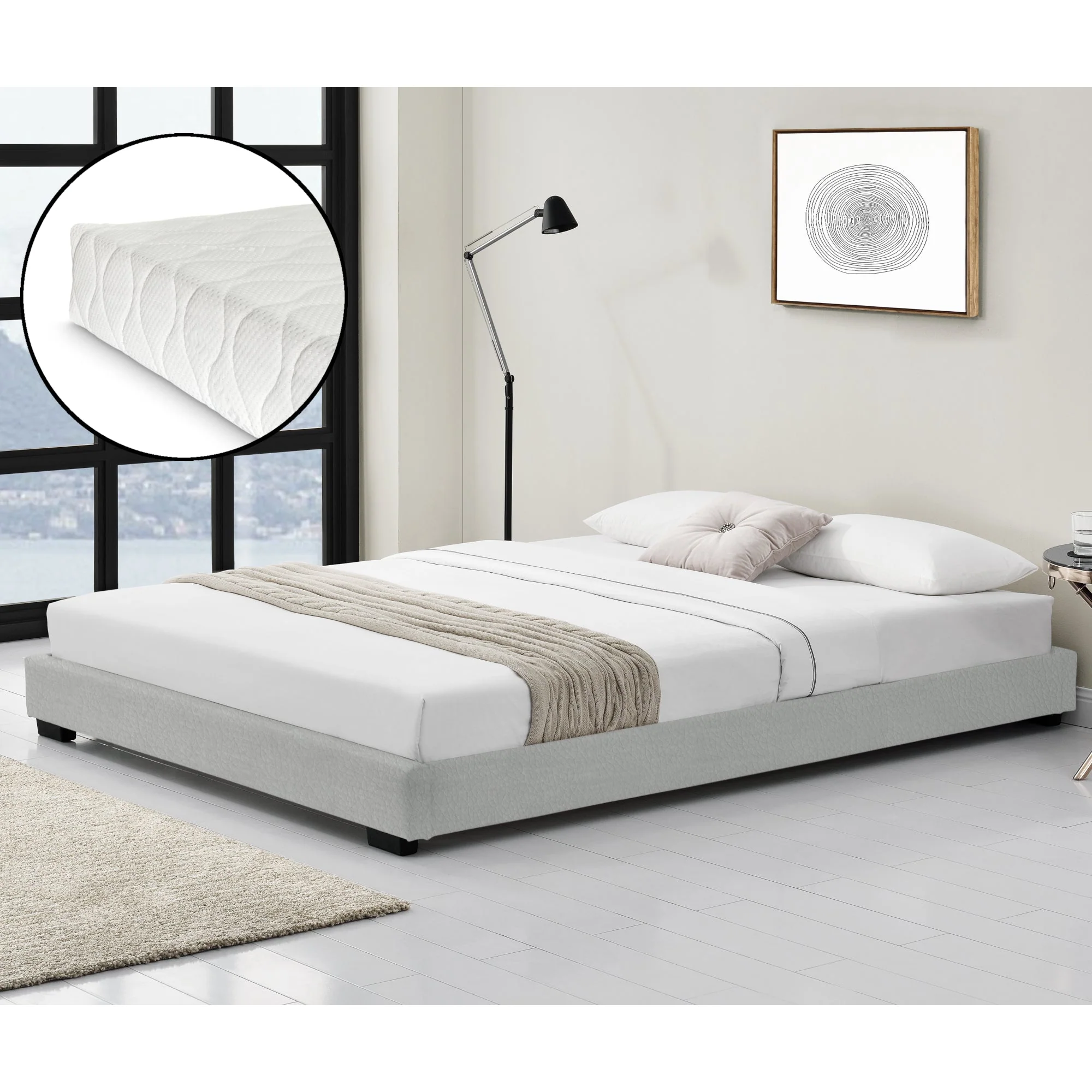 Modern bedframe kunstleer met matras - verschillende maten en kleuren - Image 15