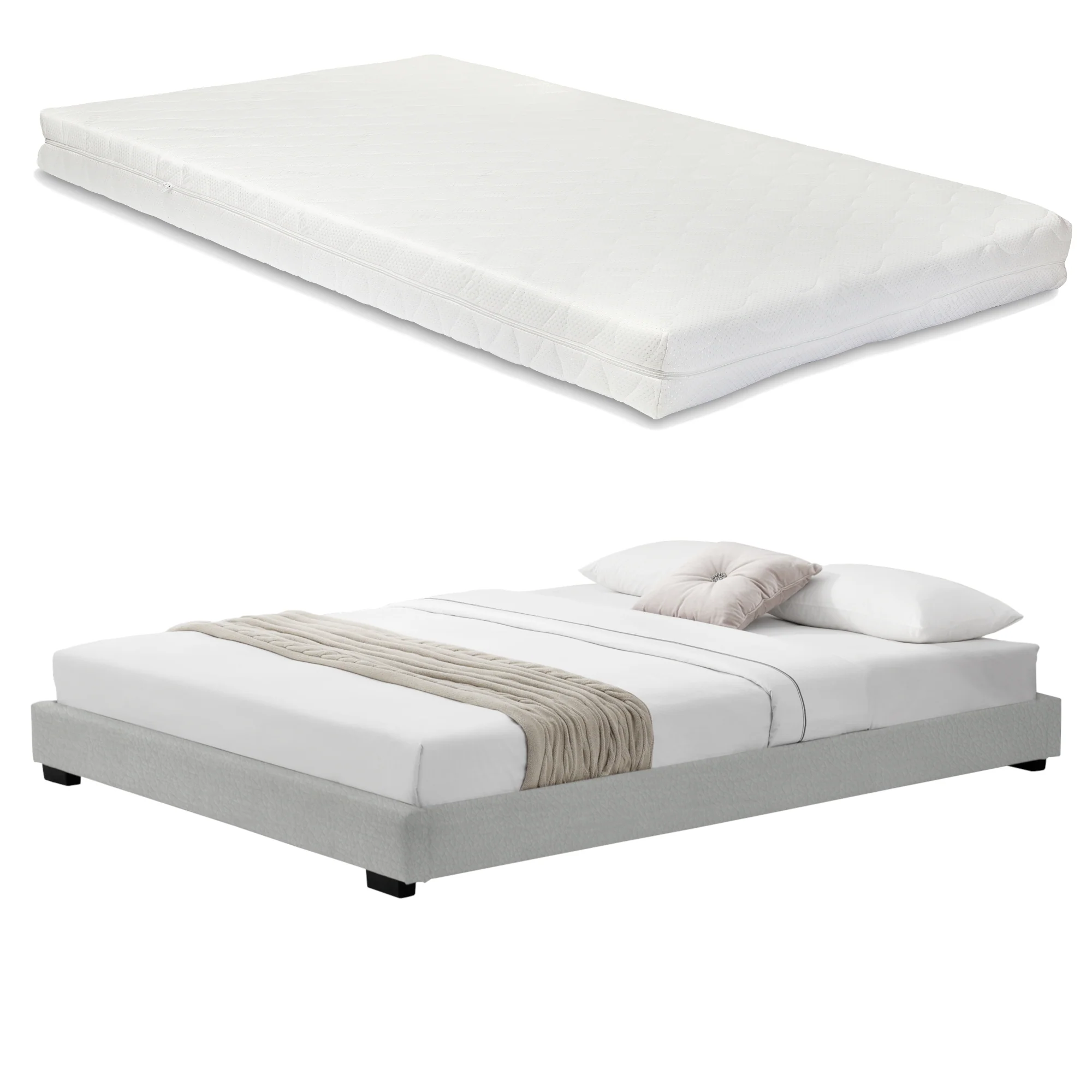 Modern bedframe kunstleer met matras - verschillende maten en kleuren - Image 5
