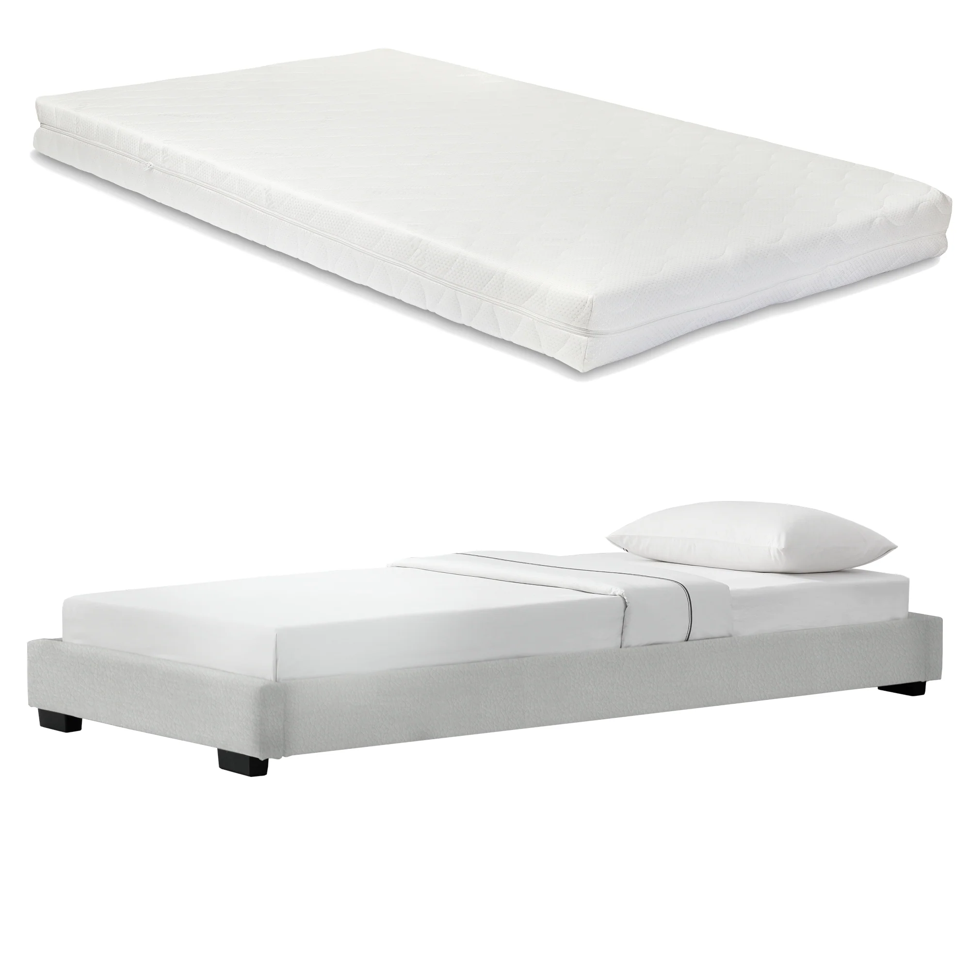 Modern bedframe kunstleer met matras - verschillende maten en kleuren - Image 7