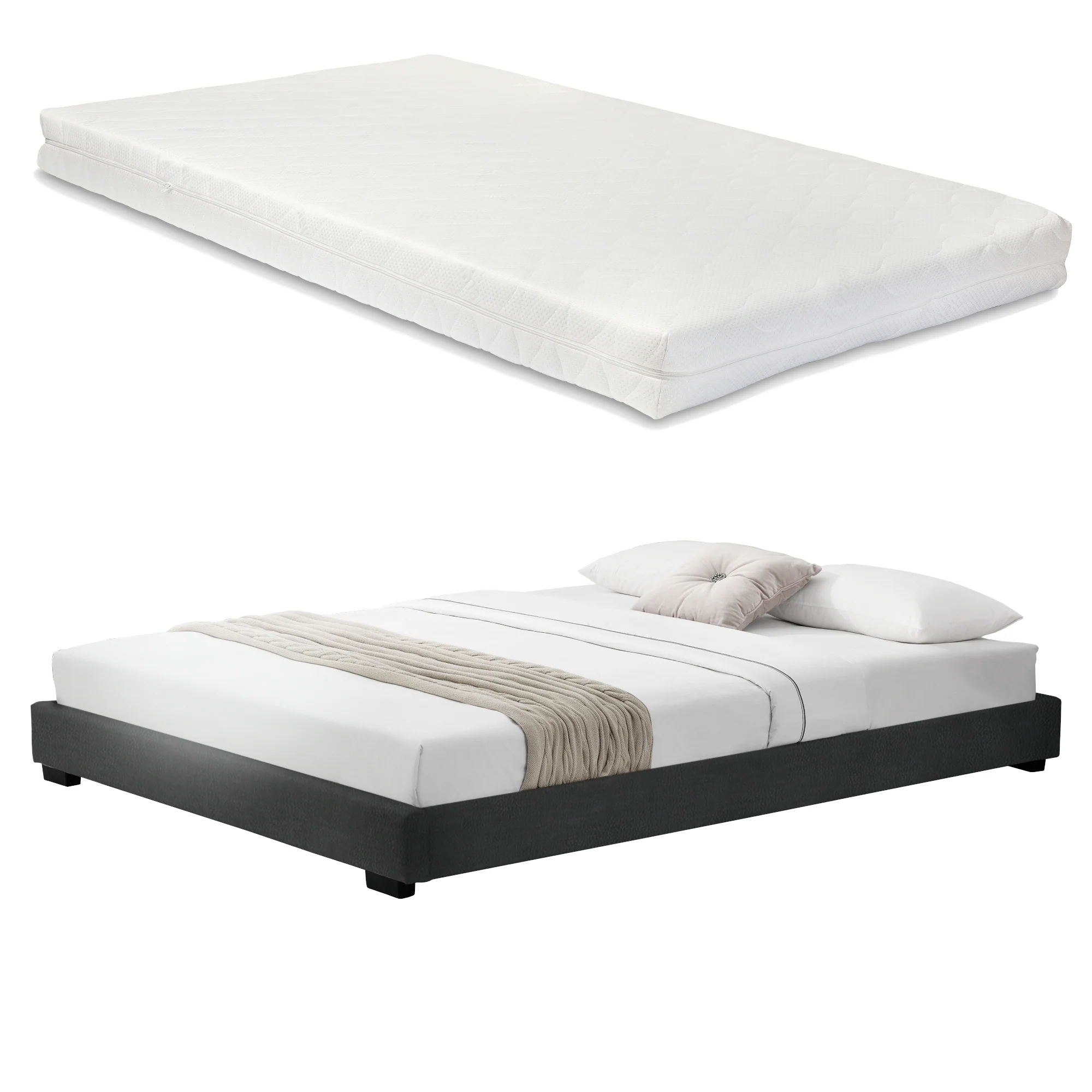 Modern bedframe kunstleer met matras - verschillende maten en kleuren - Image 9