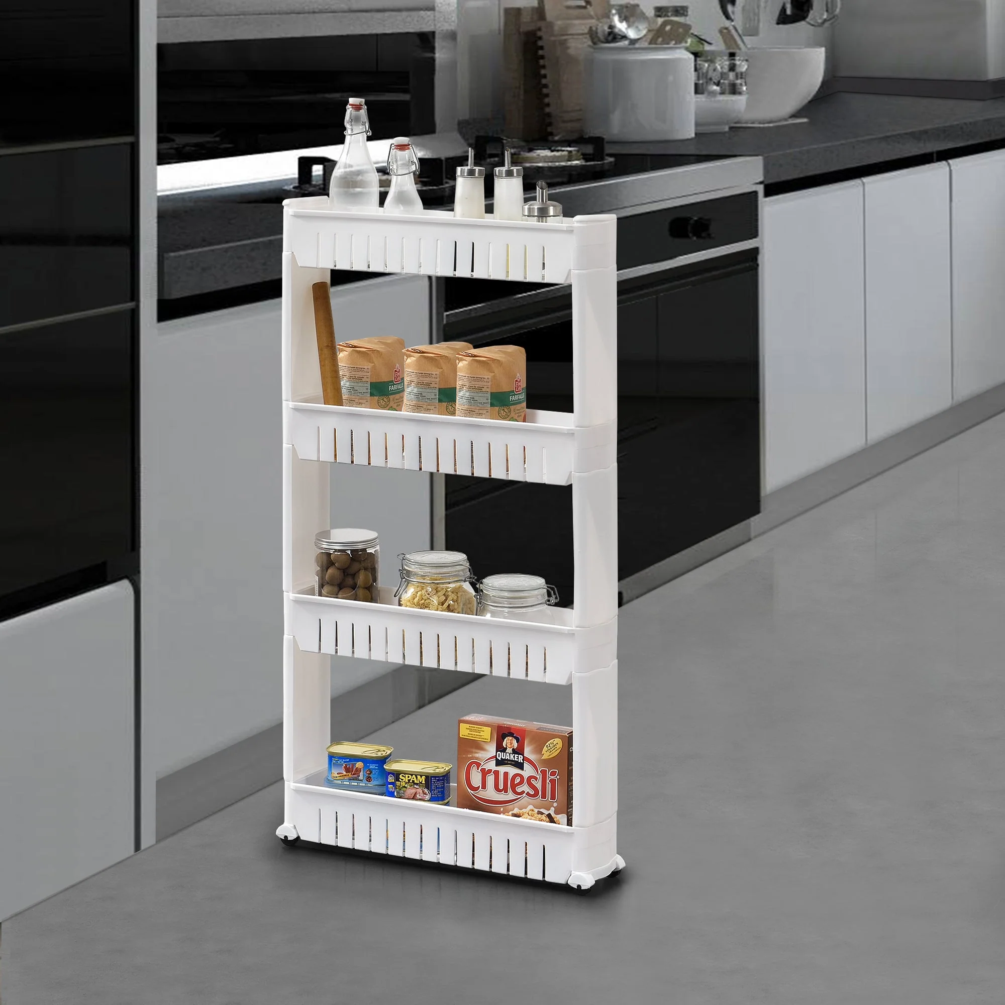 Keukentrolley bijzettafel op wielen wit - verschillende modellen - Image 10