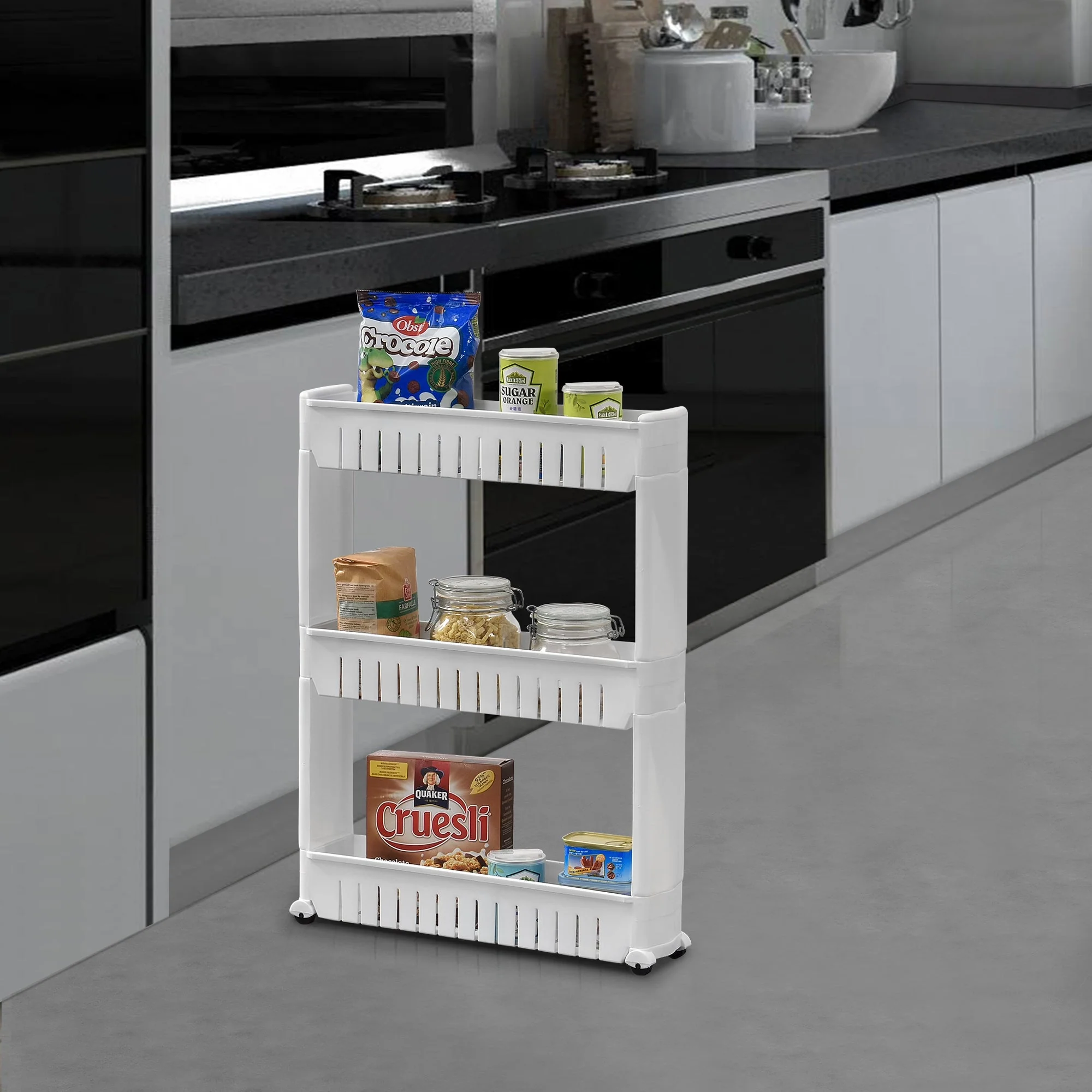 Keukentrolley bijzettafel op wielen wit - verschillende modellen - Image 11
