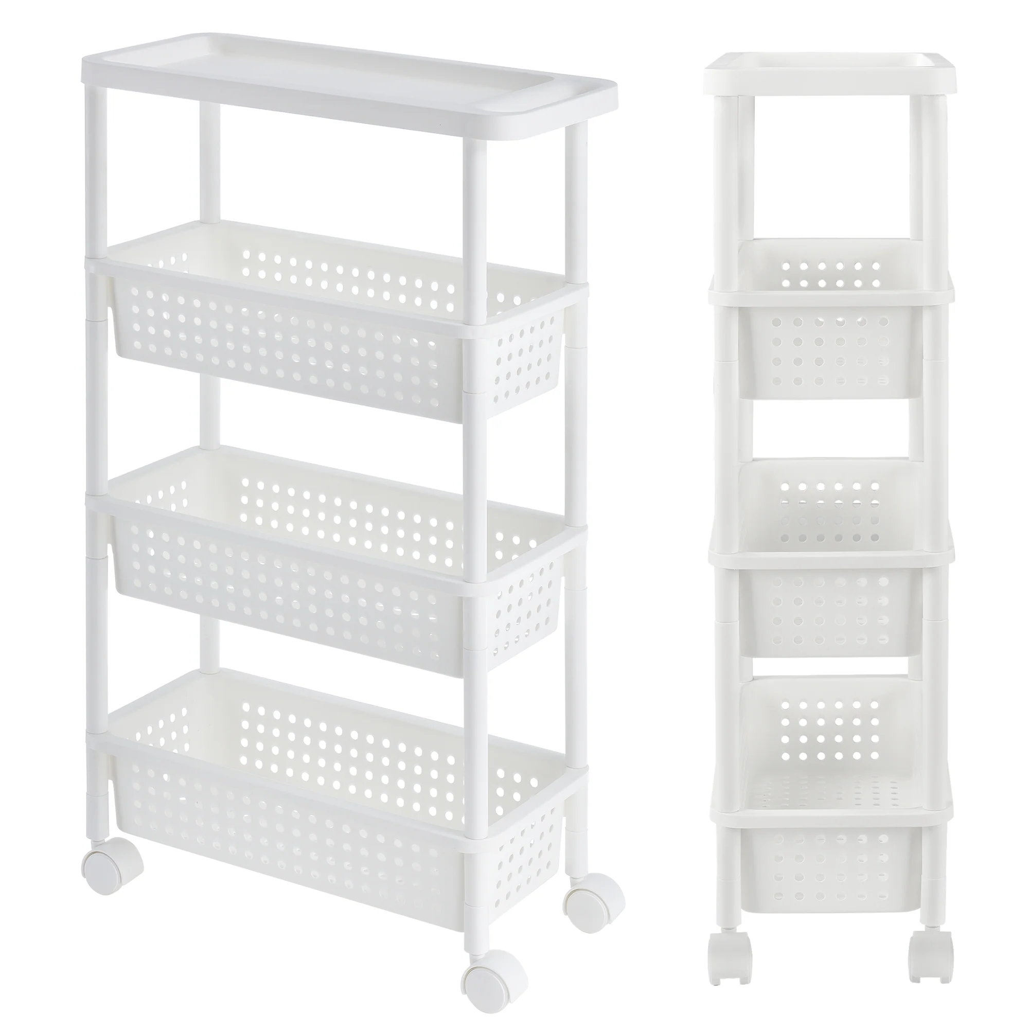 Keukentrolley bijzettafel op wielen wit - verschillende modellen - Image 3