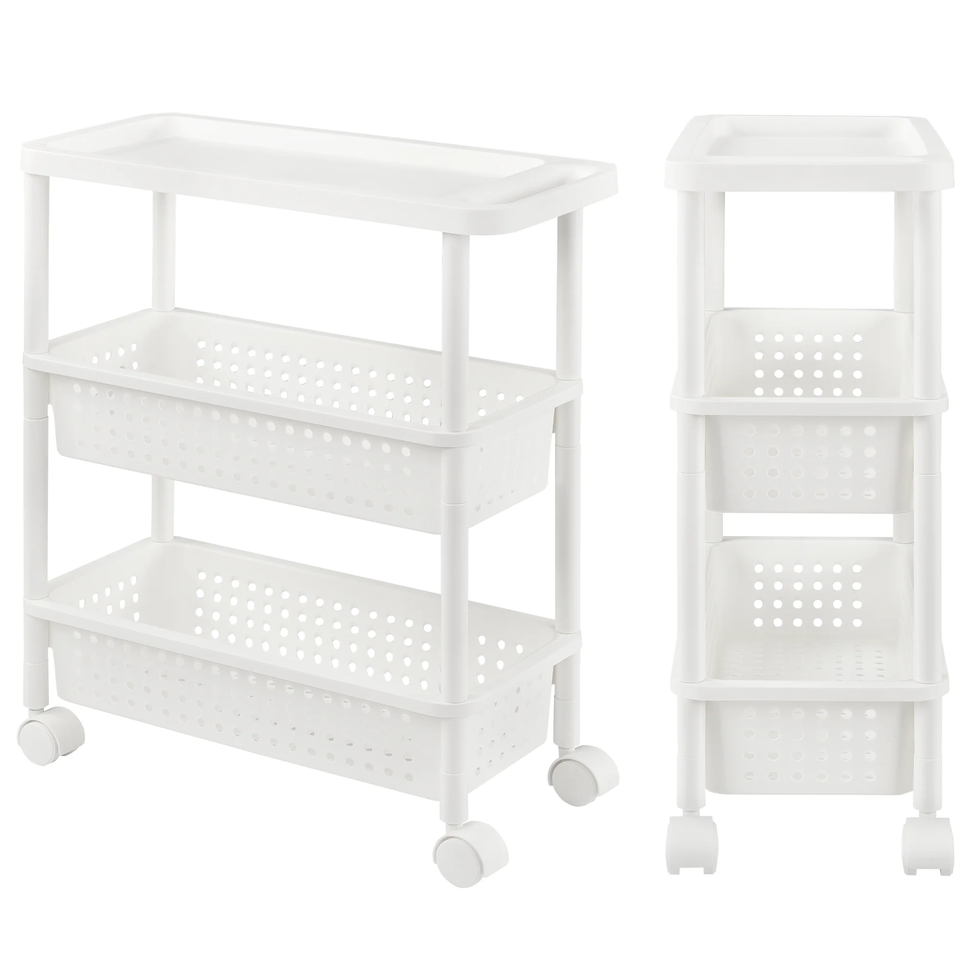 Keukentrolley bijzettafel op wielen wit - verschillende modellen - Image 4