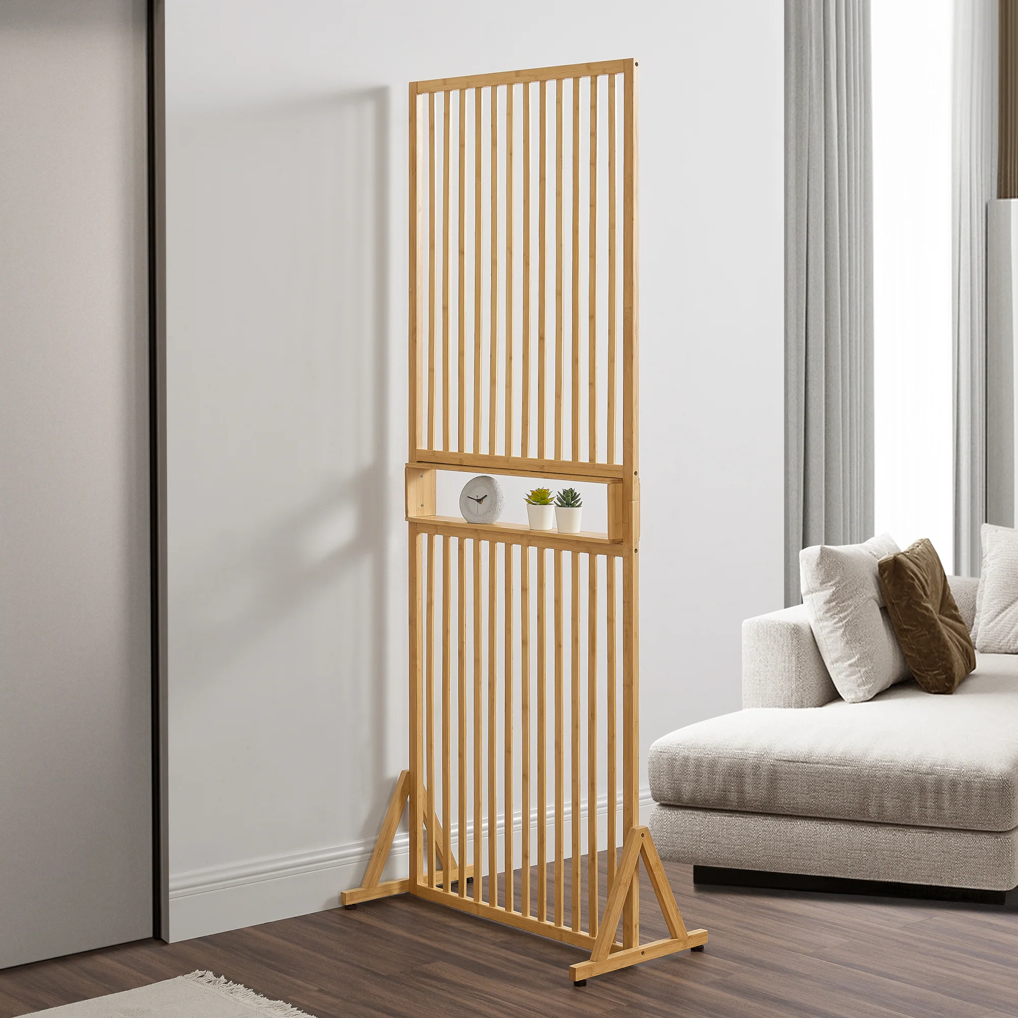 Kamerscherm Fron scheidingswand 197x75,5x40 cm bamboe [en.casa]