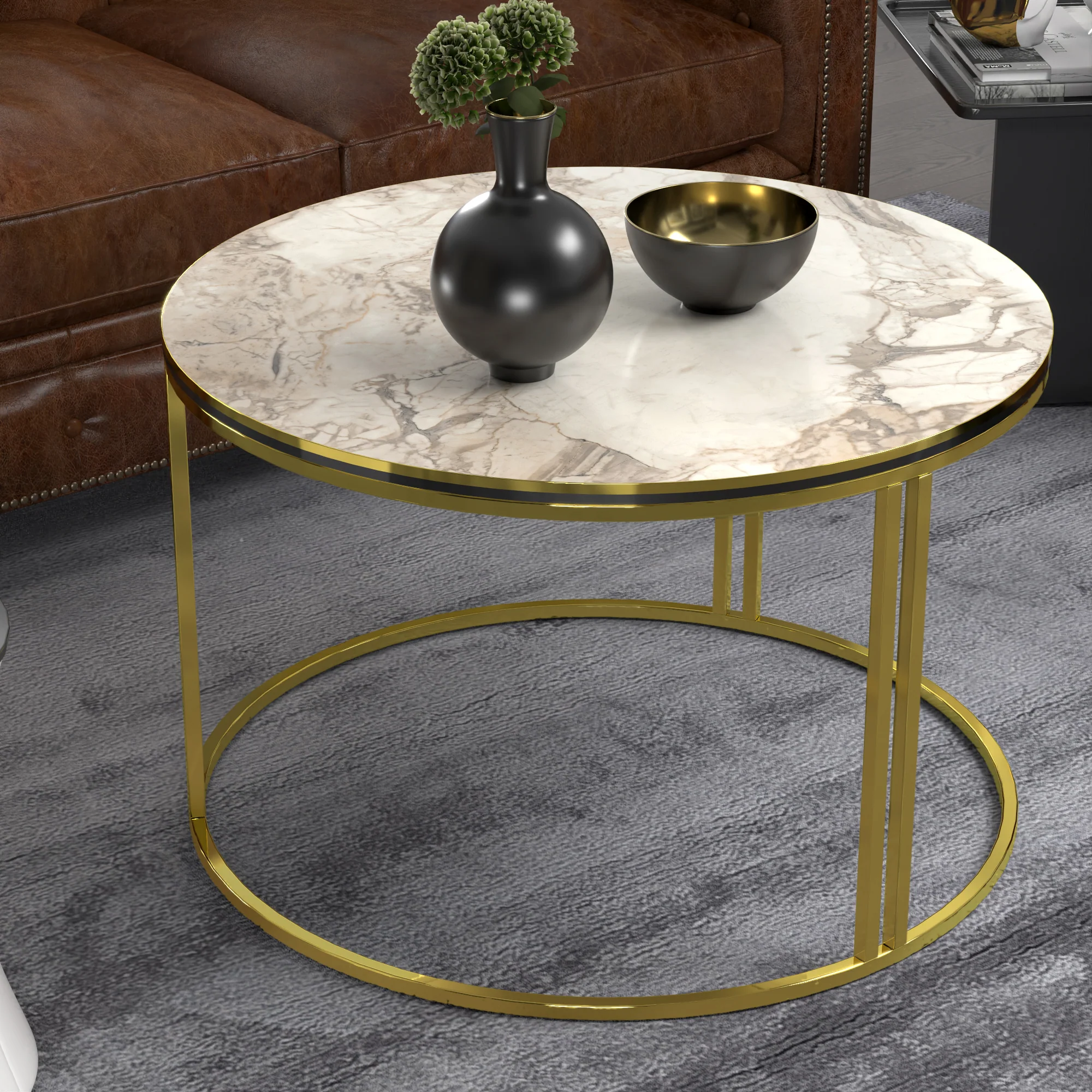 [en.casa] Salontafel Aulum rond 50x70 cm - 4 varianten - Image 3