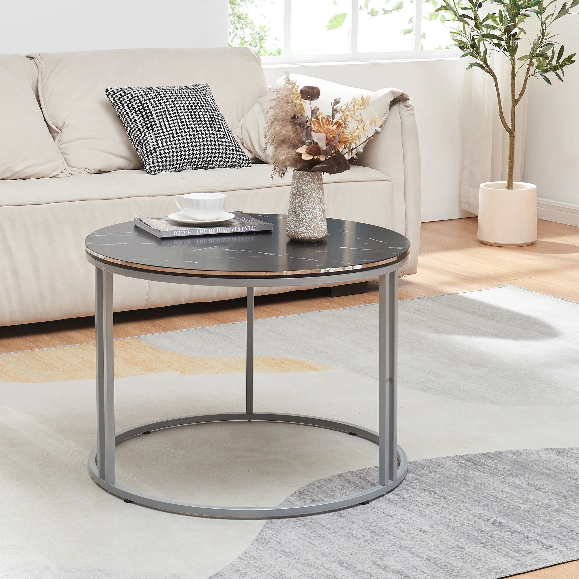 [en.casa] Salontafel Aulum rond 50x70 cm - 4 varianten - Image 4