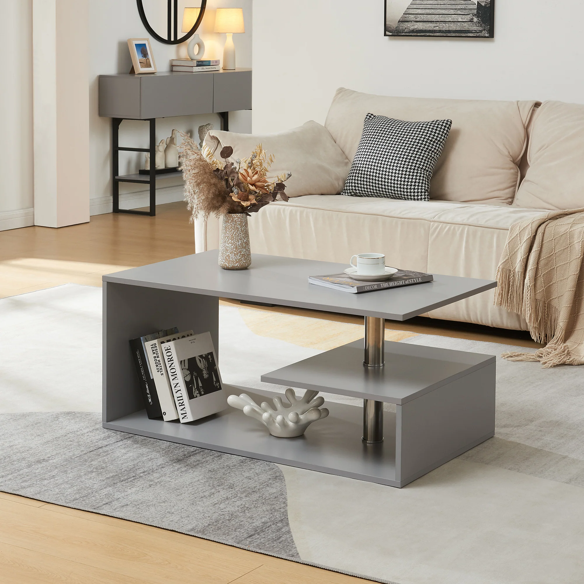 Salontafel Haarlem rechthoekig 90x50x41 cm [en.casa] - Image 7